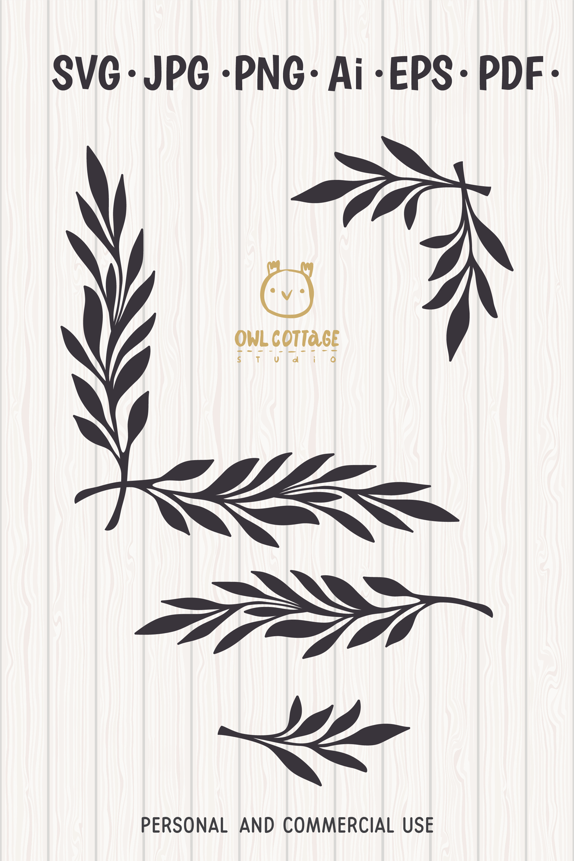 Download Laurel leaf Border SVG, Laurel leaf Corner svg, Wedding ...