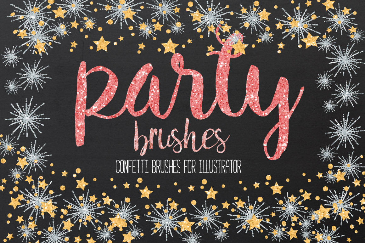 Confetti Brushes for Illustrator (15435) Decorations Design Bundles