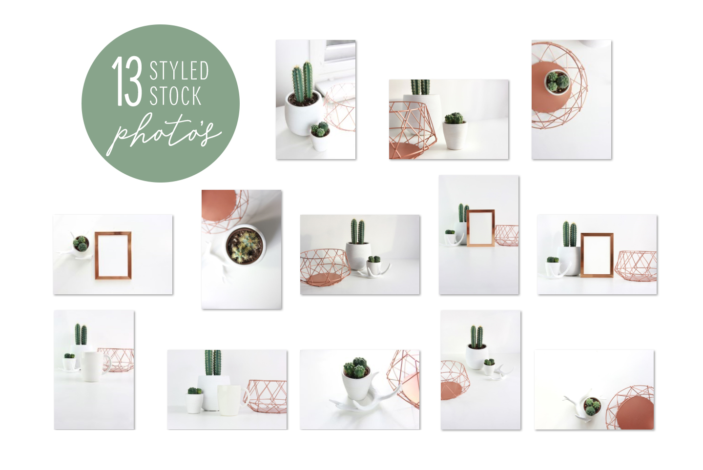 Download Frame & mug mockup, minimal bronze & cactus