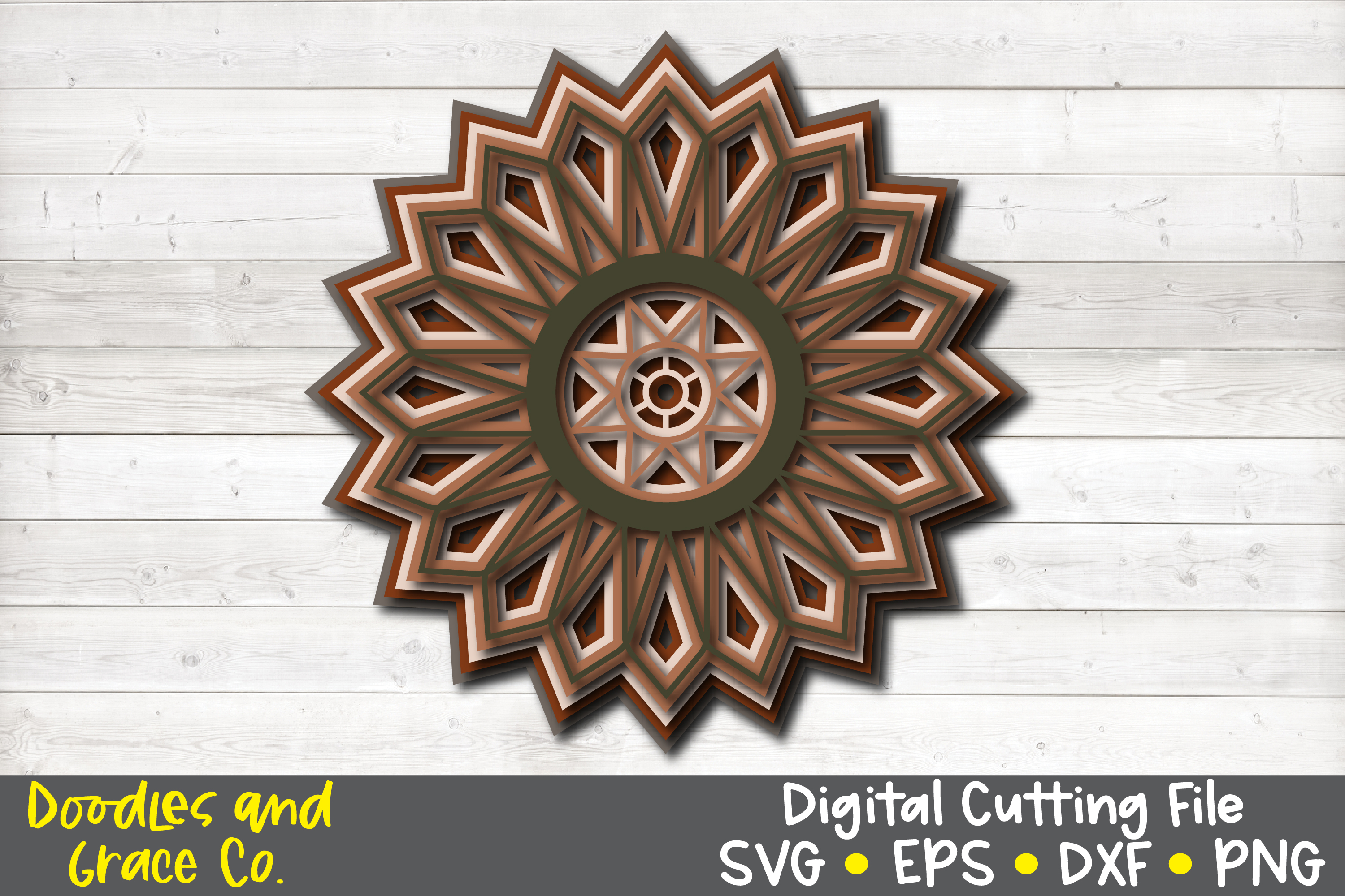 Download 3D Layered Mandala Bundle - SVG - PNG - EPS - DXF