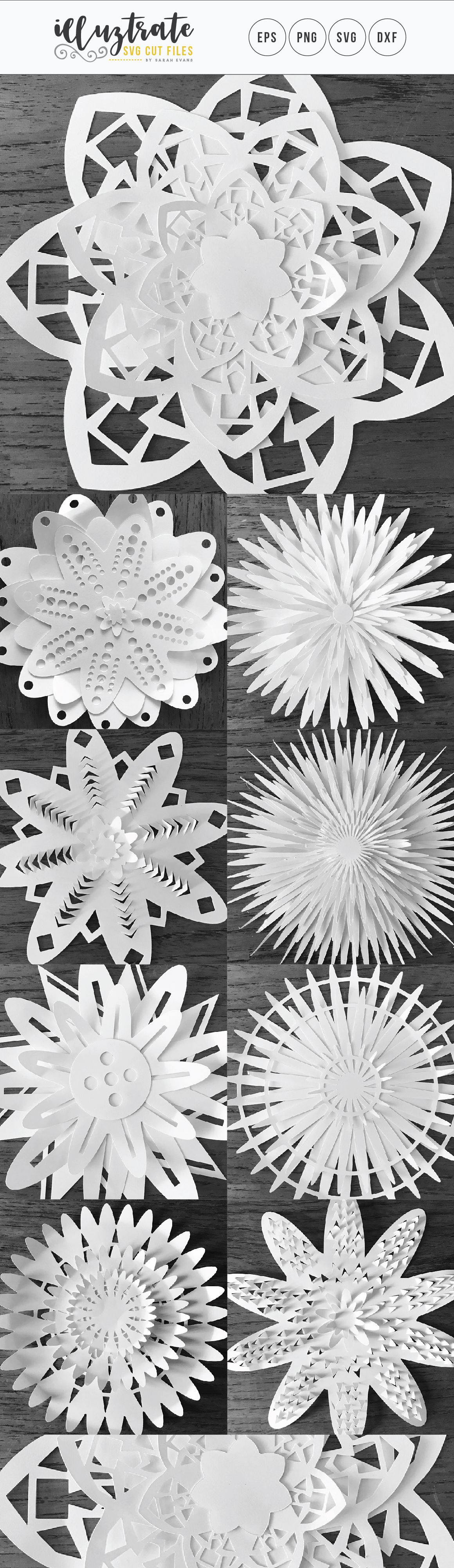  3D  Flower  SVG Cut Files  Flower  SVG Layered Flower  DXF