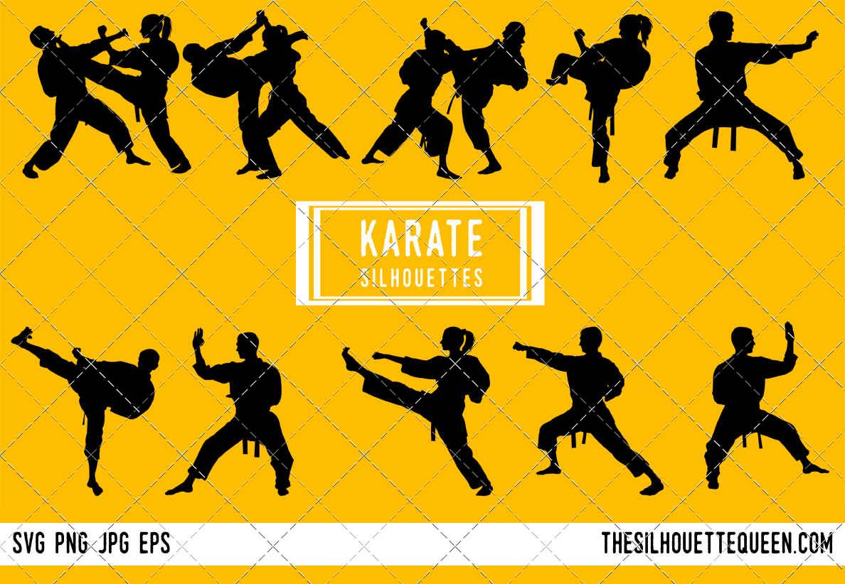 Download Karate silhouette, Karate boy clipart, Karate girl sports ...