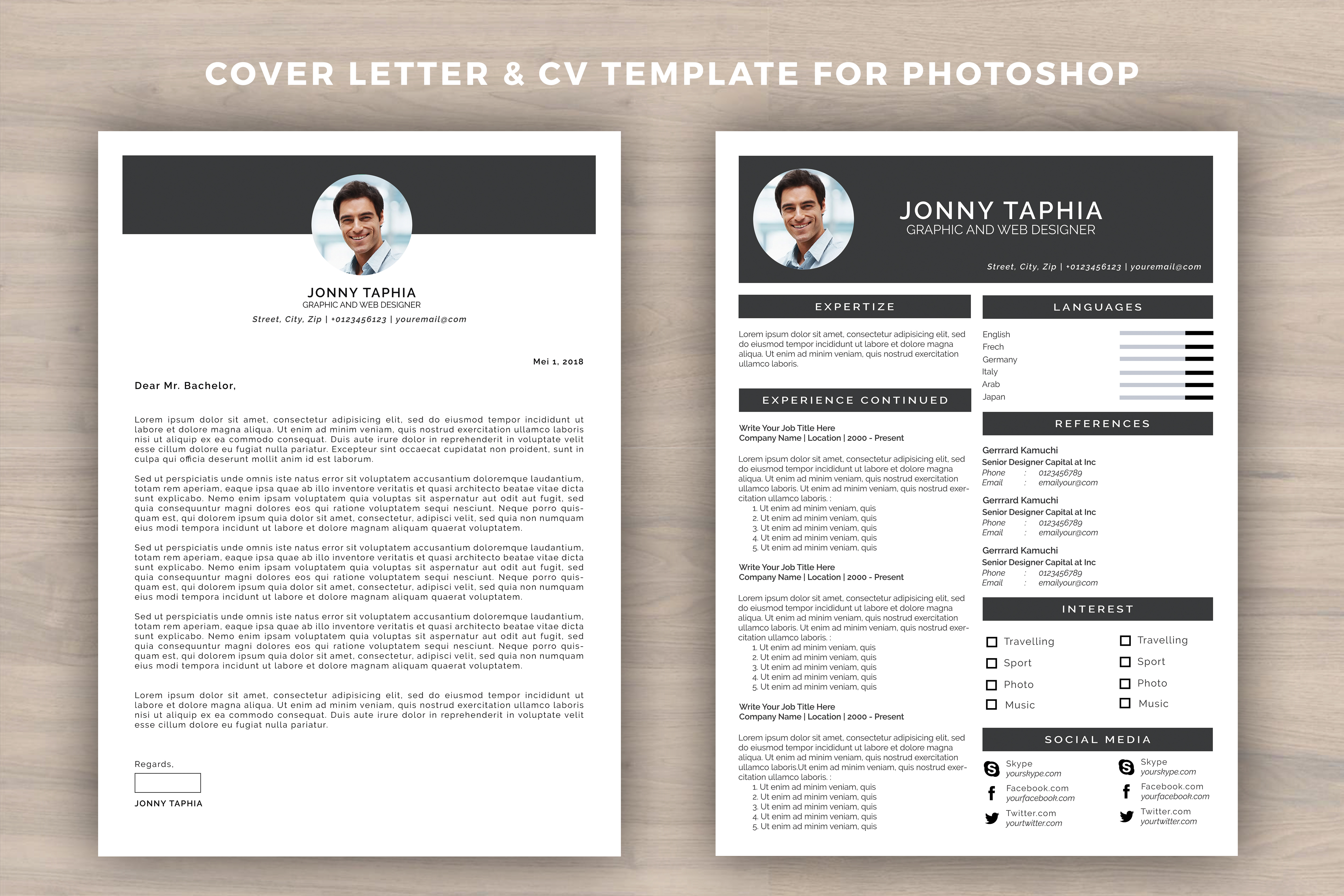 resume template for photoshop
