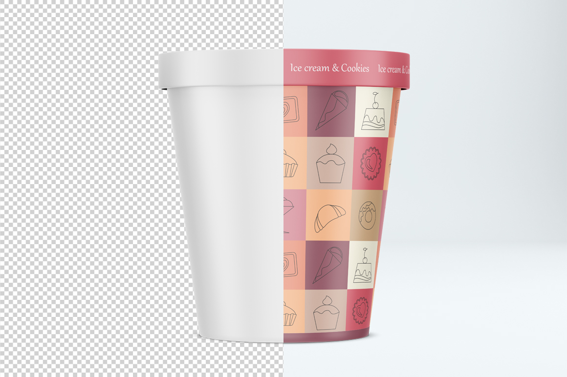Download Ice cream round box mockup. Product place. PSD mockup ...