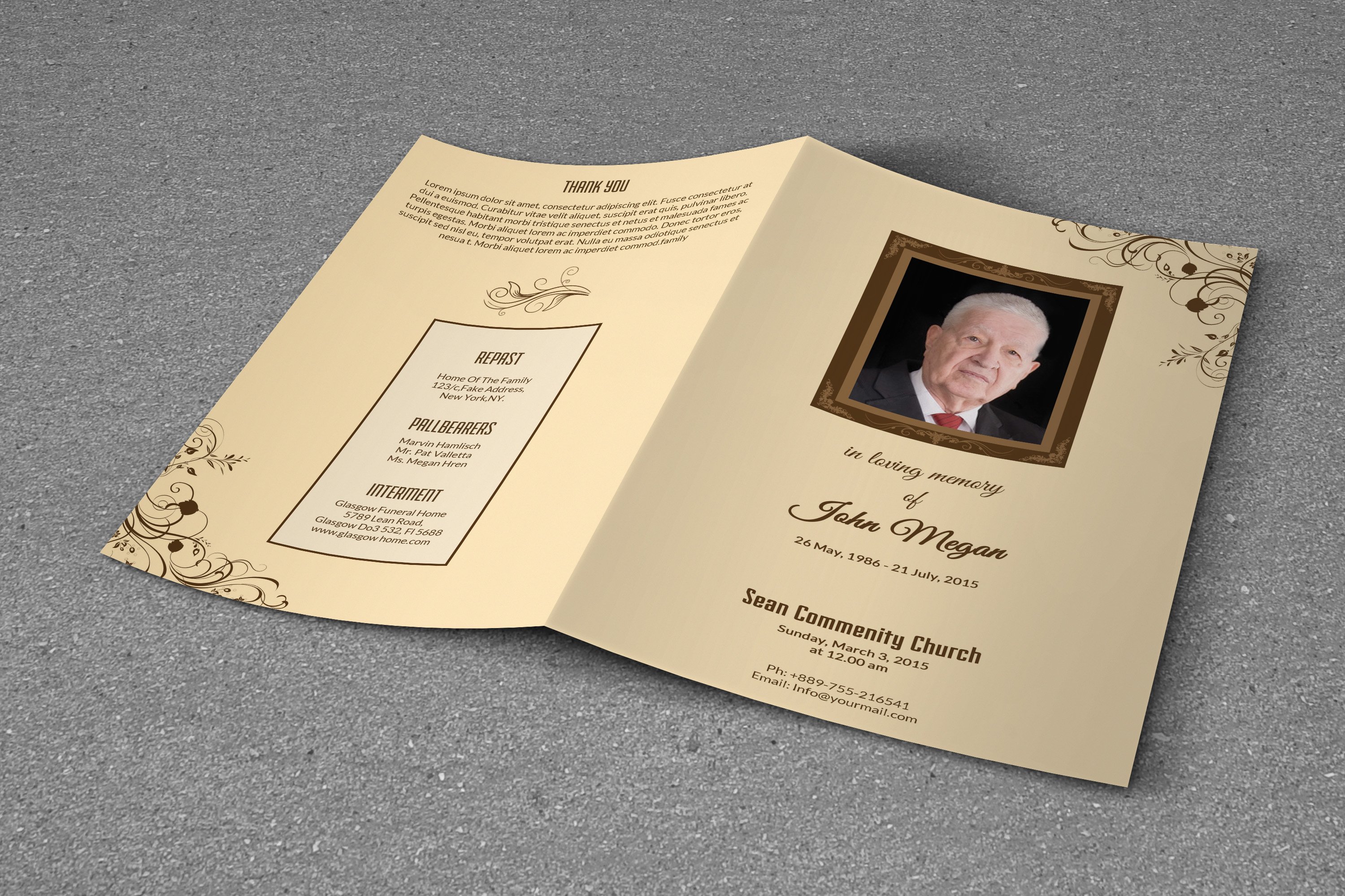 Printable Funeral Program Template Obituary Template