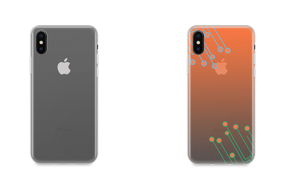 Download iPhone X TPU Clear Case Mockup Back View