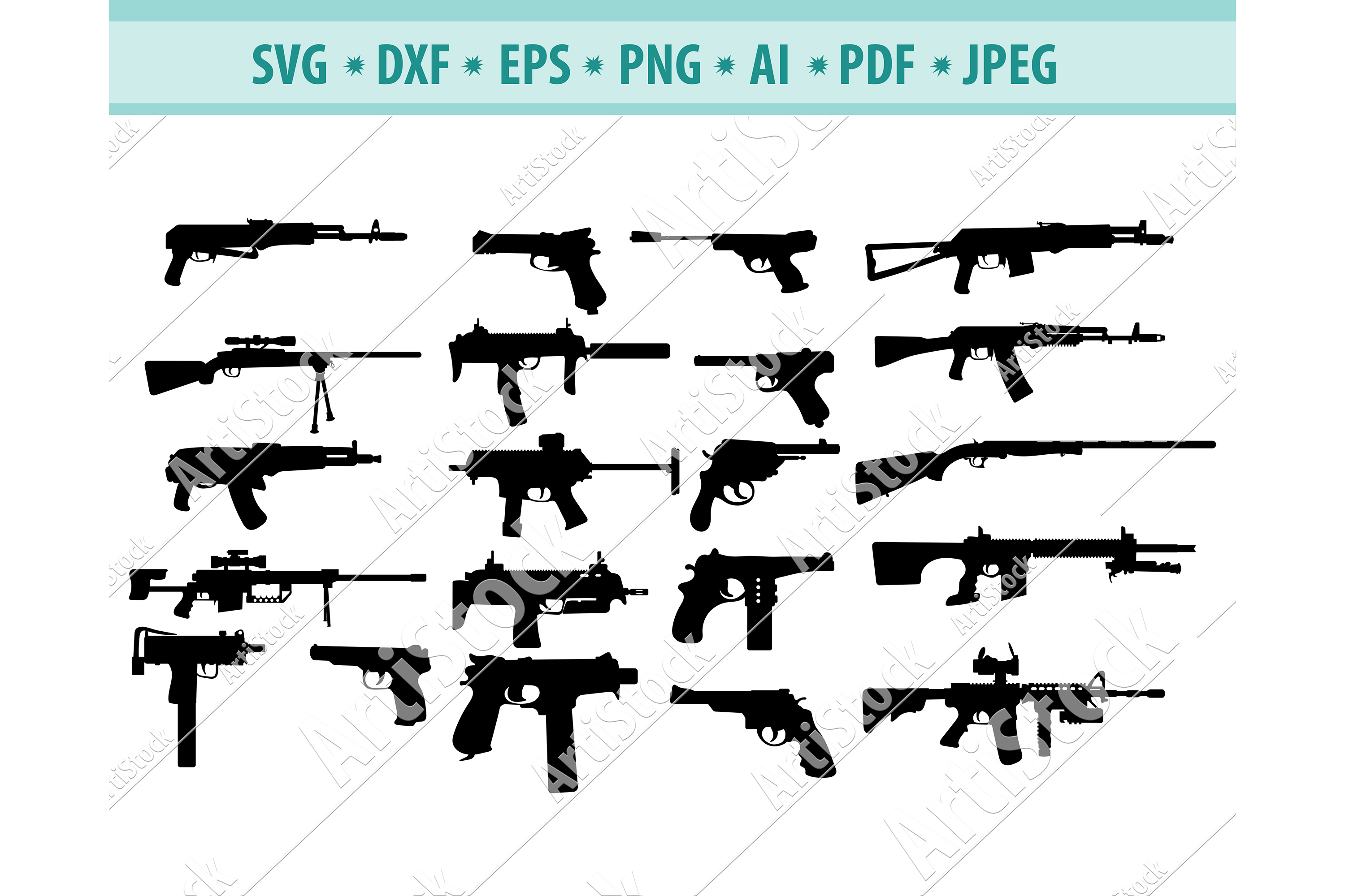 Download Gun Svg, Hunting Gun SVG, Military Weapon SVG, Dxf, Png, Eps (412893) | SVGs | Design Bundles