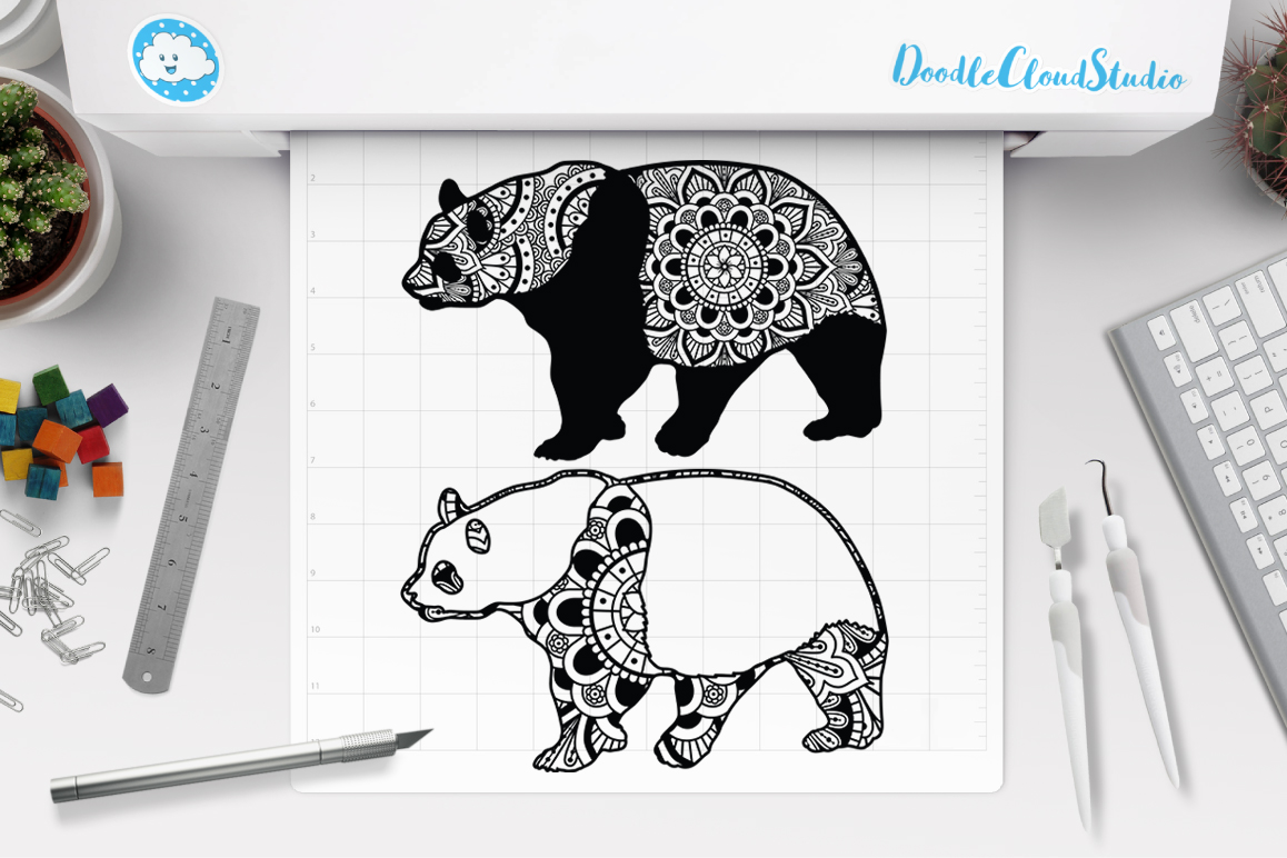 Download Panda Bear Animal Mandala Cut File : Laser cut Files 3d ...