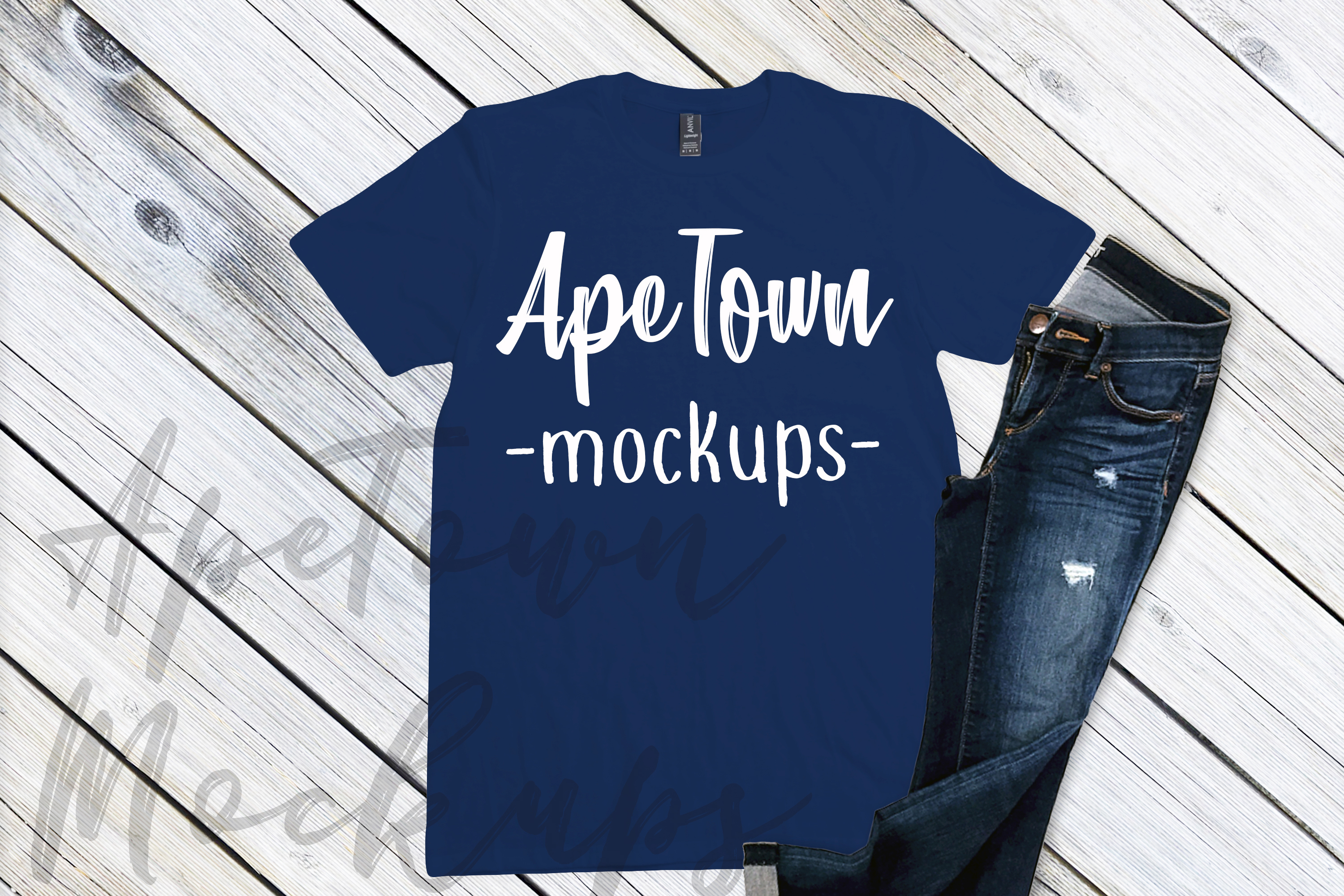 Download Shirt Mockup - Anvil mock up - 980 unisex t-shirt flat lay (219855) | Mock Ups | Design Bundles
