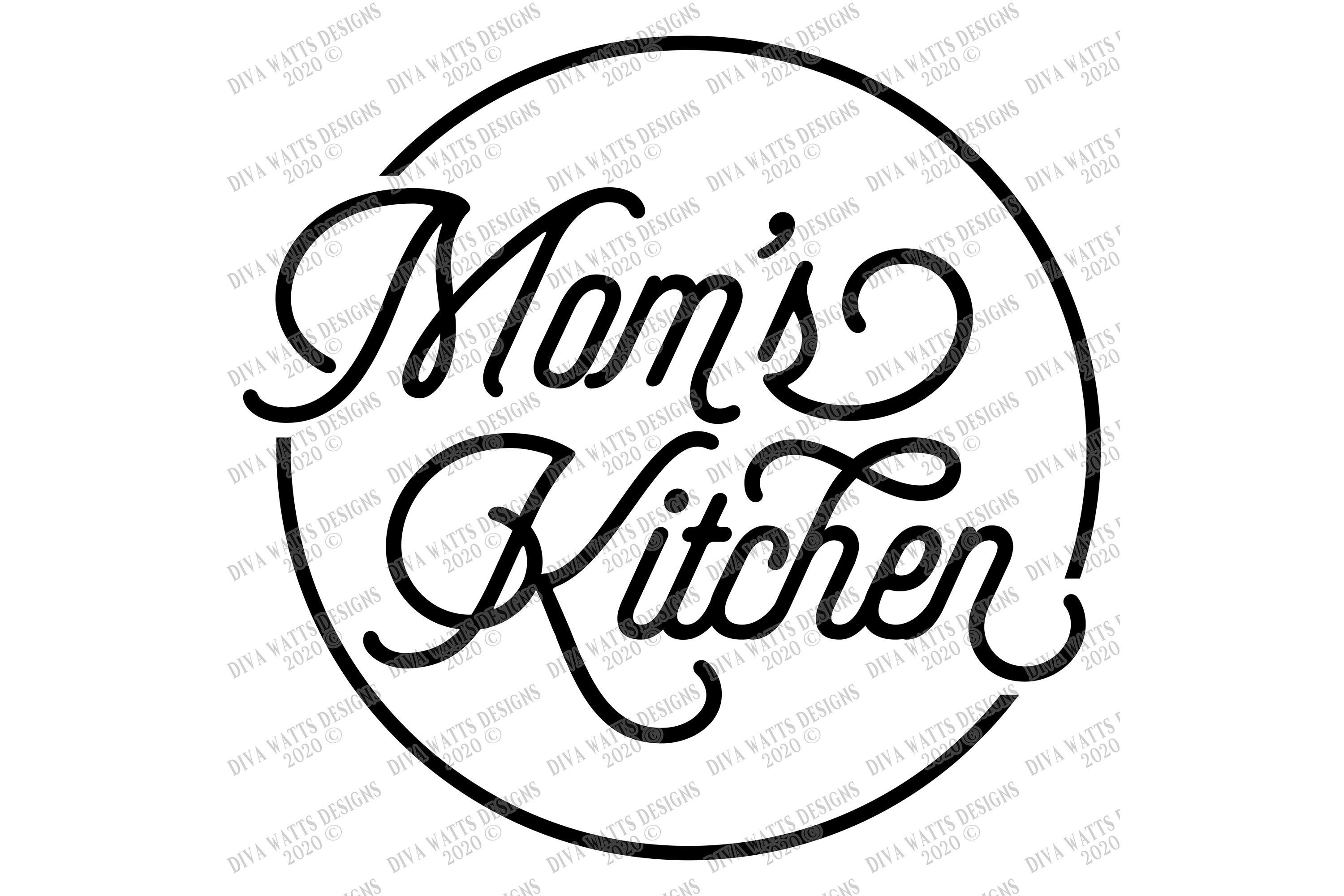 Download Mom's Kitchen - Retro Vintage Style Circular Round Sign SVG
