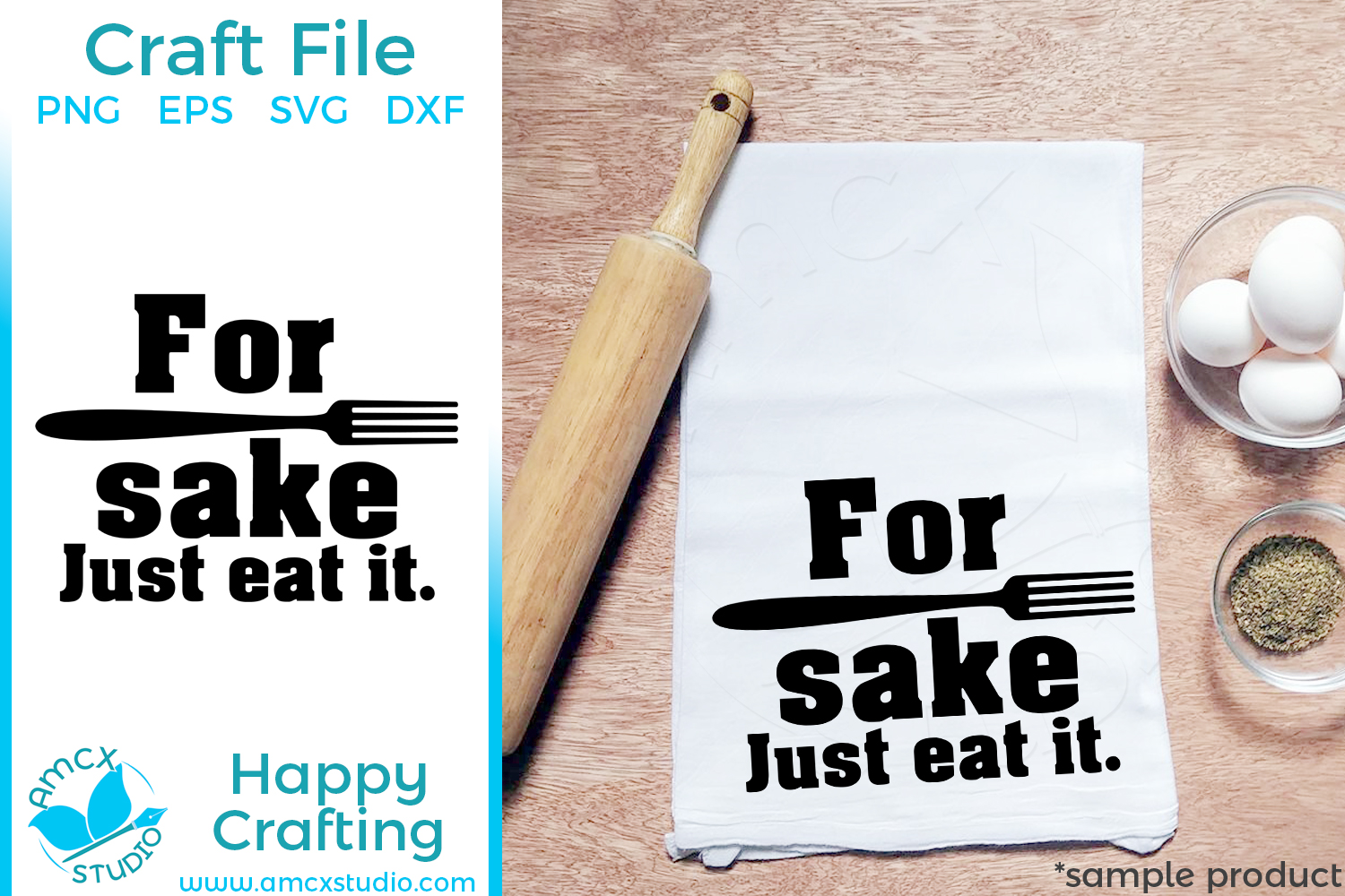 Download For fork Sake Kitchen Tea Towel SVG file
