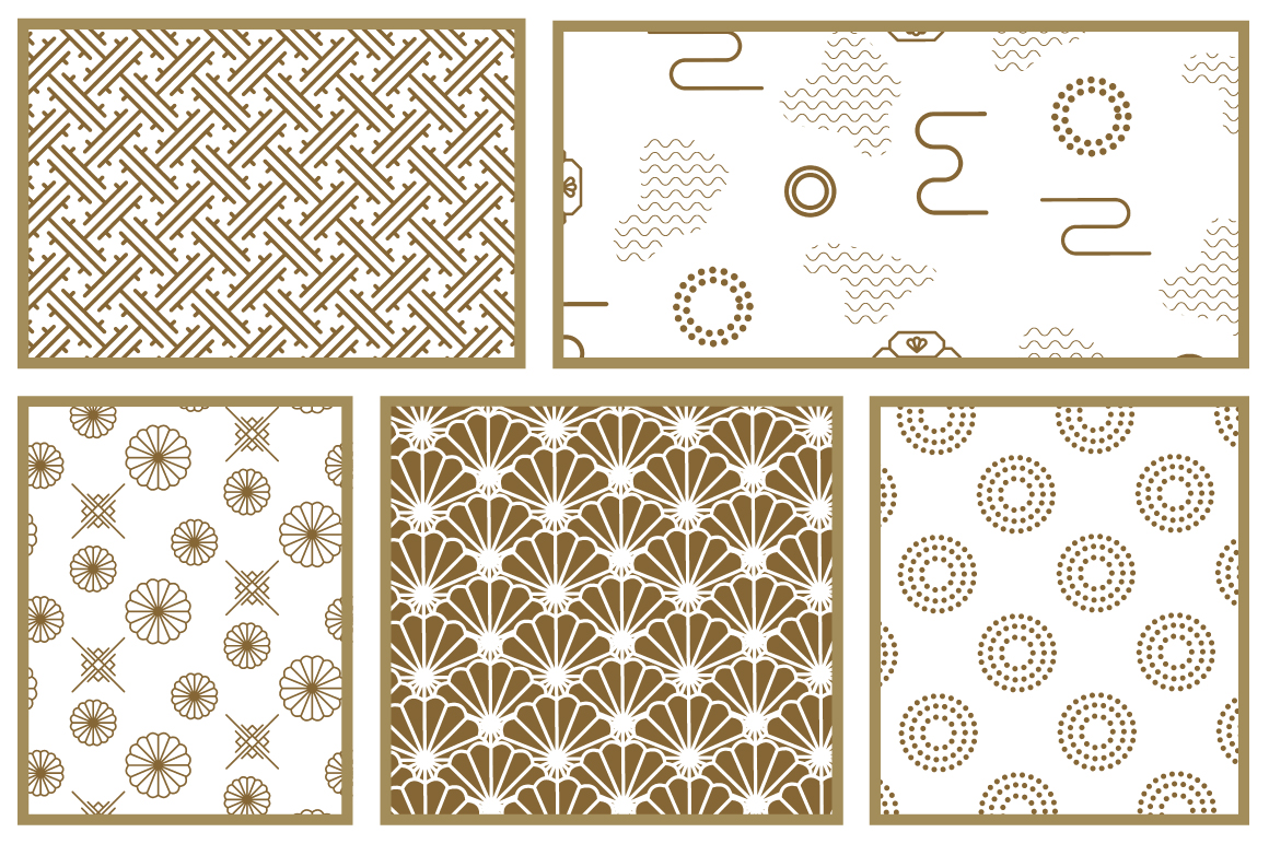 Japanese Vector Patterns (36764) | Patterns | Design Bundles