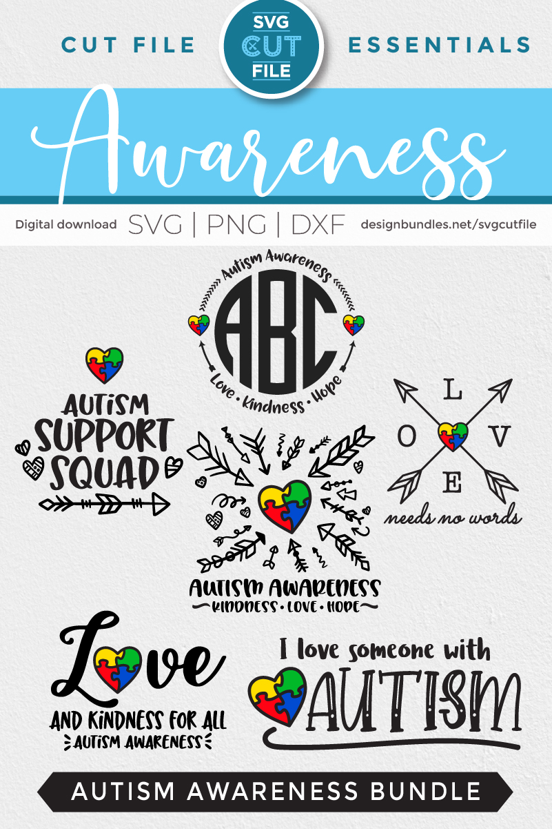 Download Autism Awareness svg bundle-a 6-svg autism pack for crafters