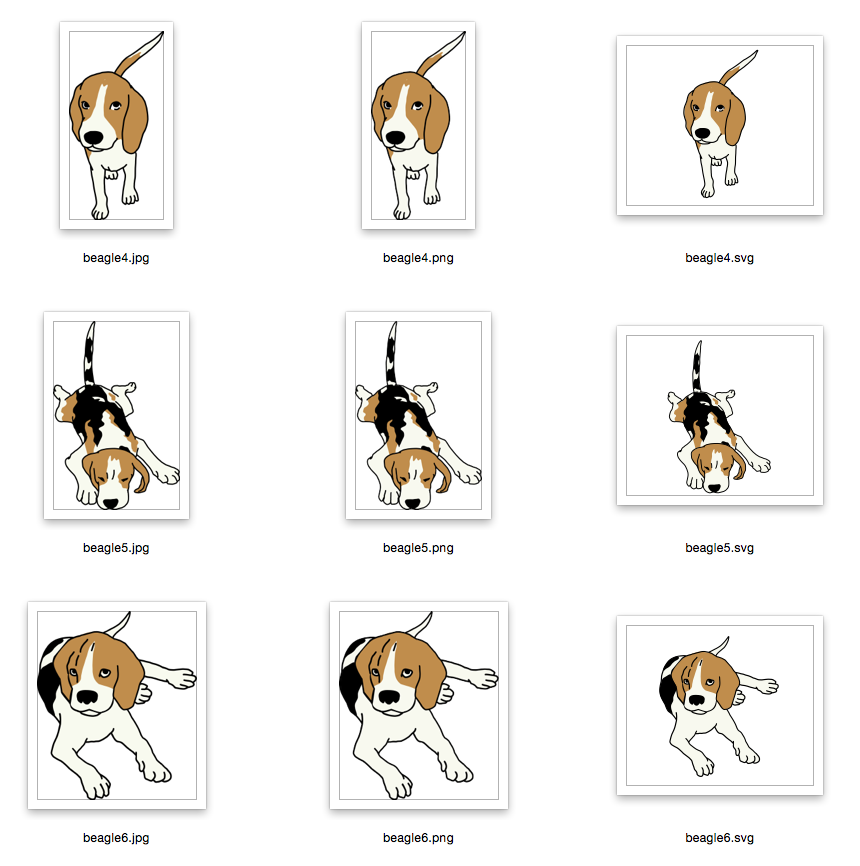 Beagle 6 Design with Outline Version JPG SVG EPS (109593