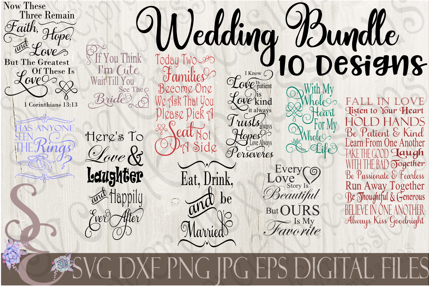 Download Wedding SVG Bundle 10 Designs