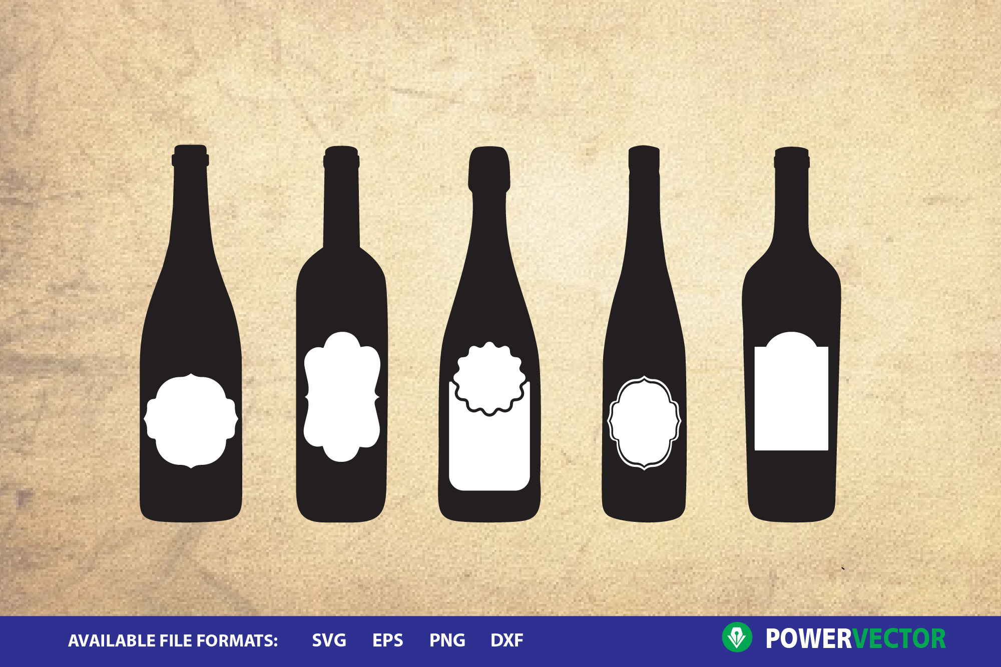 Wine Bottles Svg Clipart Files for Cricut, Silhouette (241319) | SVGs | Design Bundles