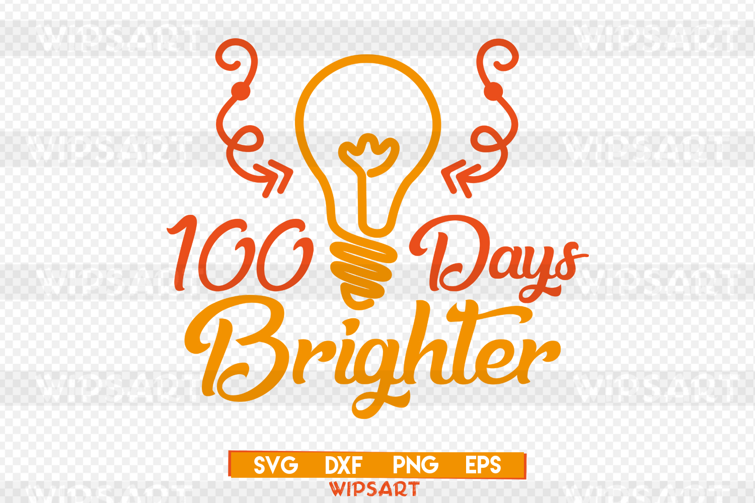 100 days brighter svg, light bulb svg, school svg clipart