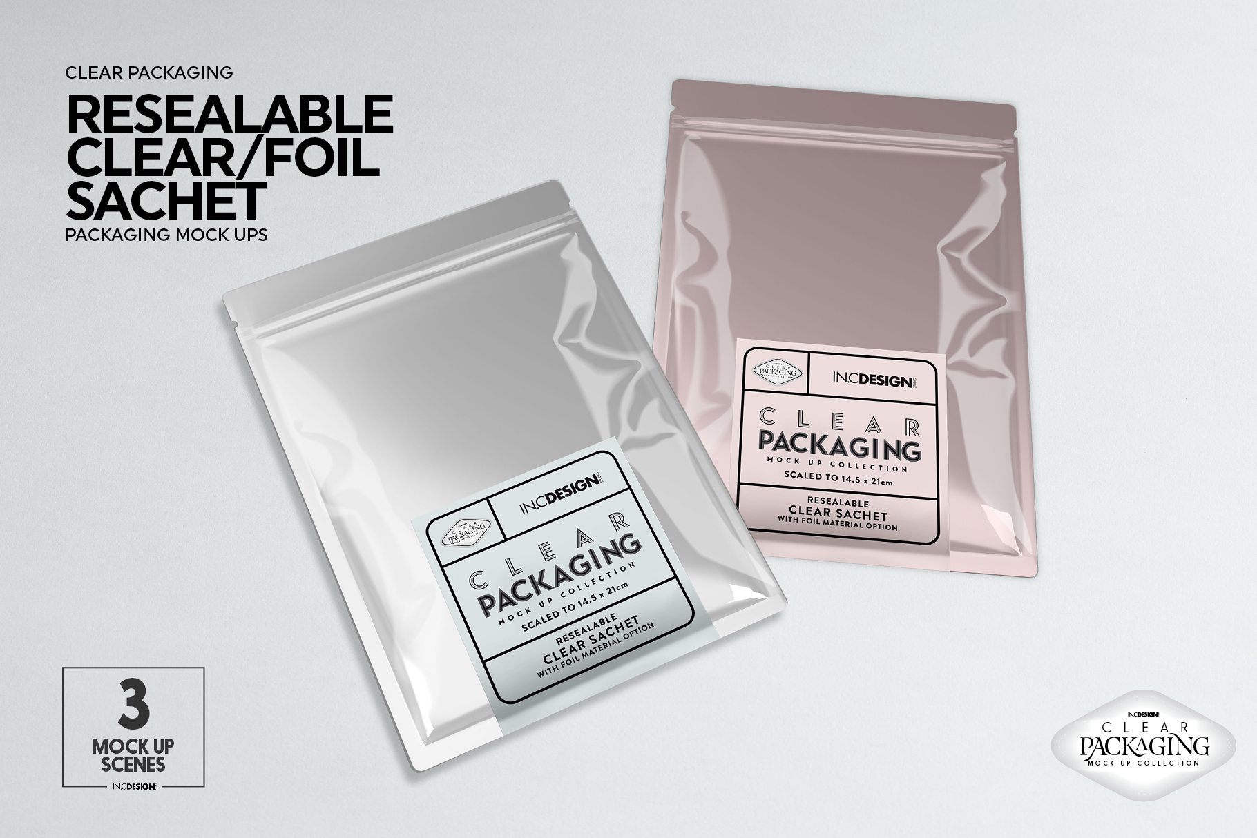 Download Clear Foil Sachet Packaging Mockup (161940) | Branding ...