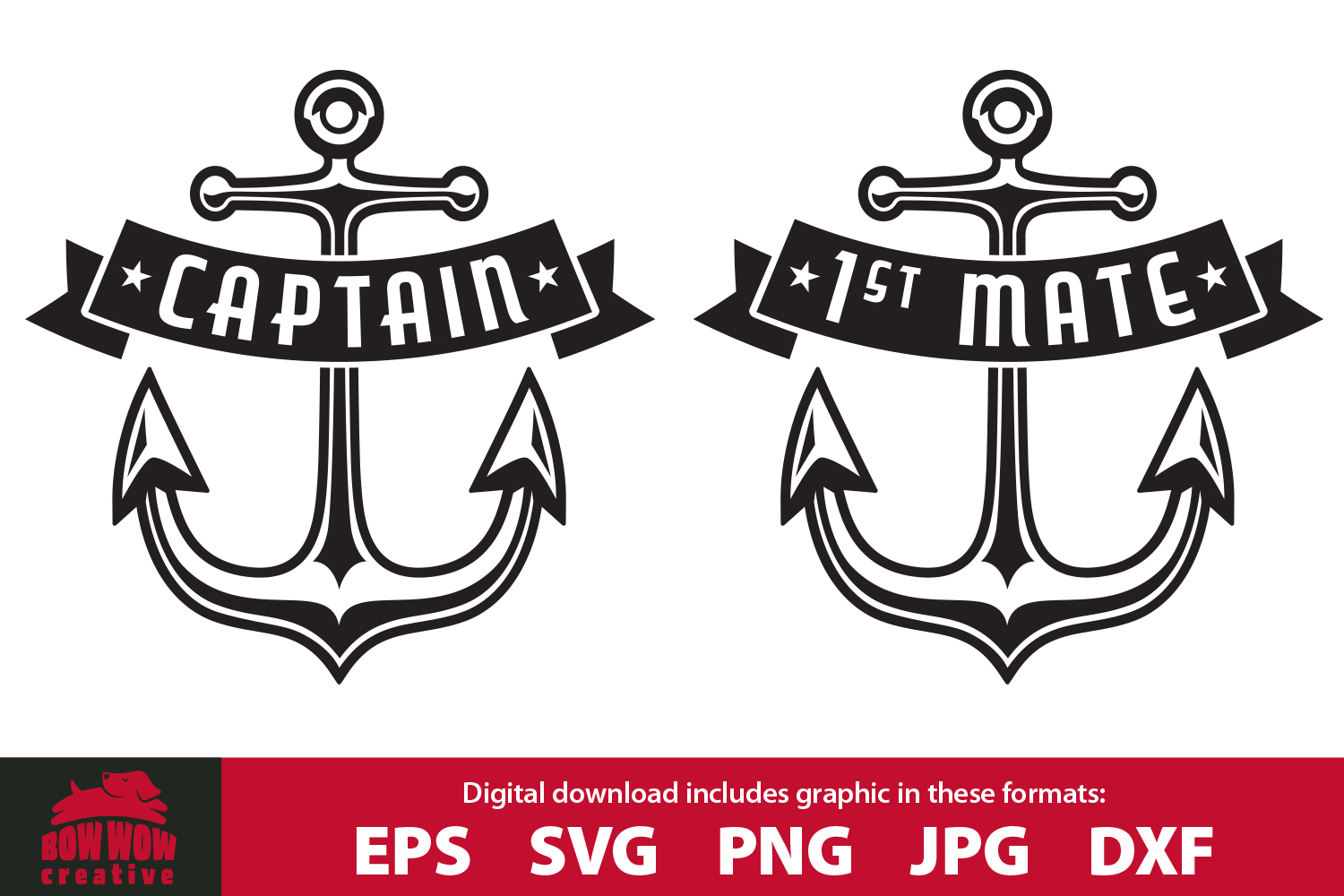 Boat Captain and First Mate SVG, EPS, JPG, PNG, DXF