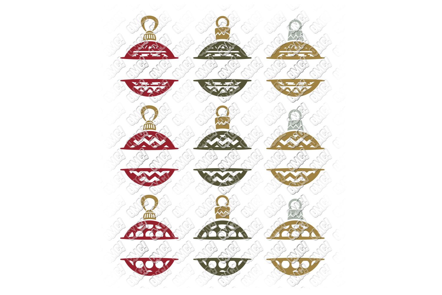 Christmas Bulb SVG Ornament in SVG, DXF, PNG, EPS, JPG (159588) | Cut