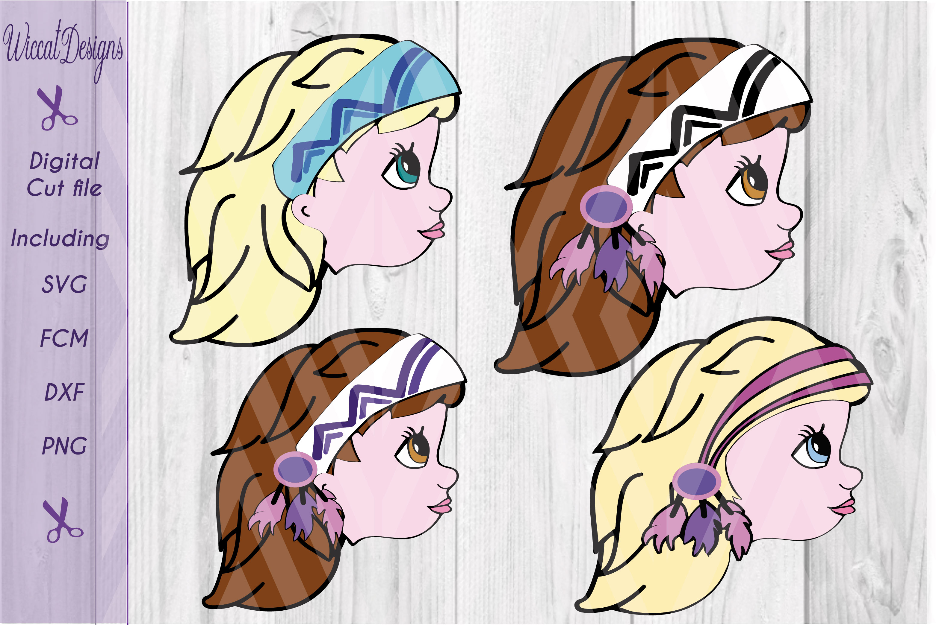 Download Character Girl svg, Boho girl, indian headband svg, girls ...