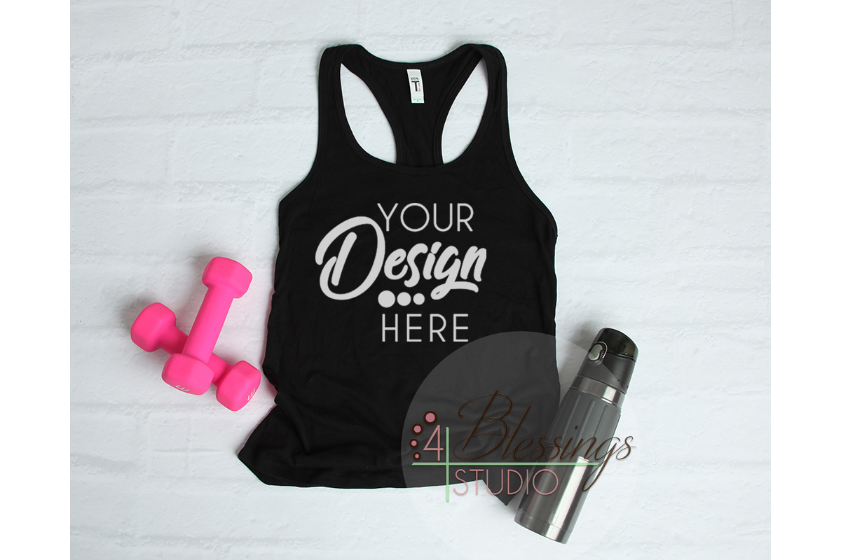 Download Womens Tank Top Mockup Next Level 1533 Black Racerback