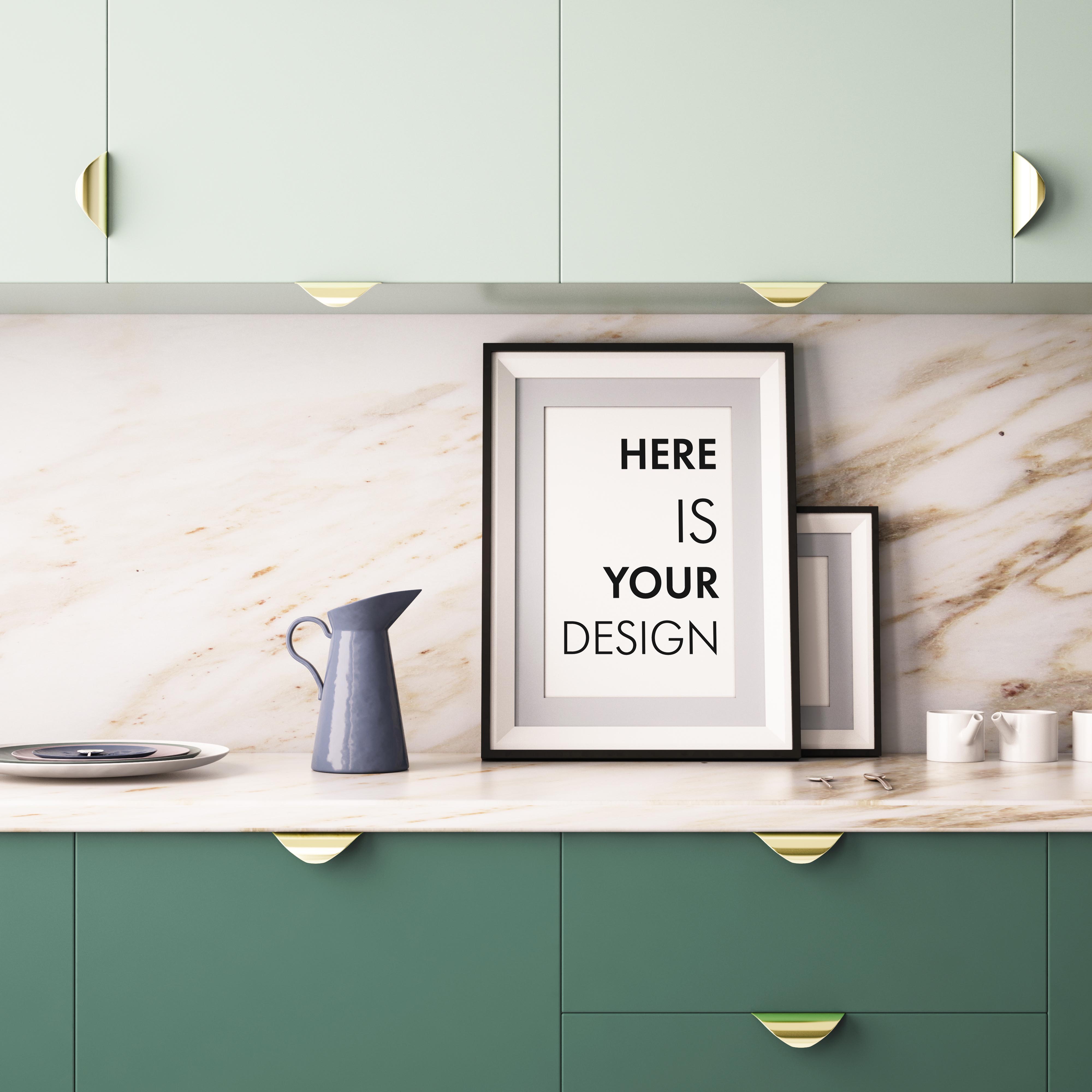 Download 10 Mockups posters in the kitchen