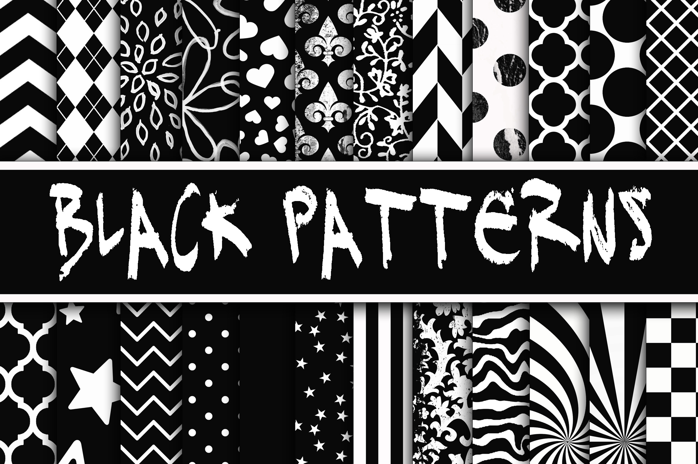 Download Black Patterns Digital Paper