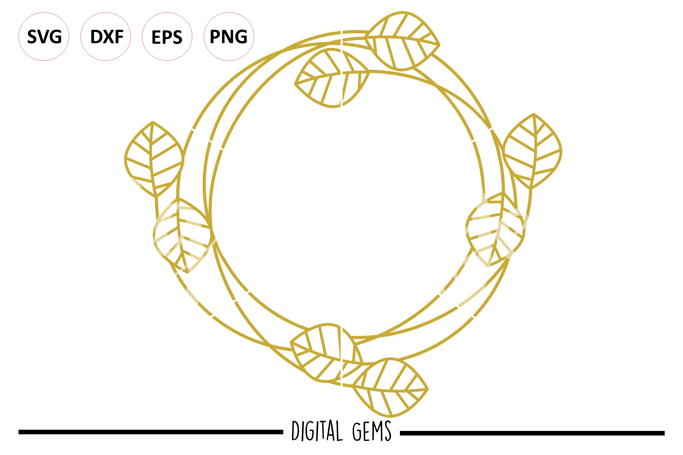 Download Leaf monogram frame SVG / DXF / EPS / PNG files (112191) | SVGs | Design Bundles