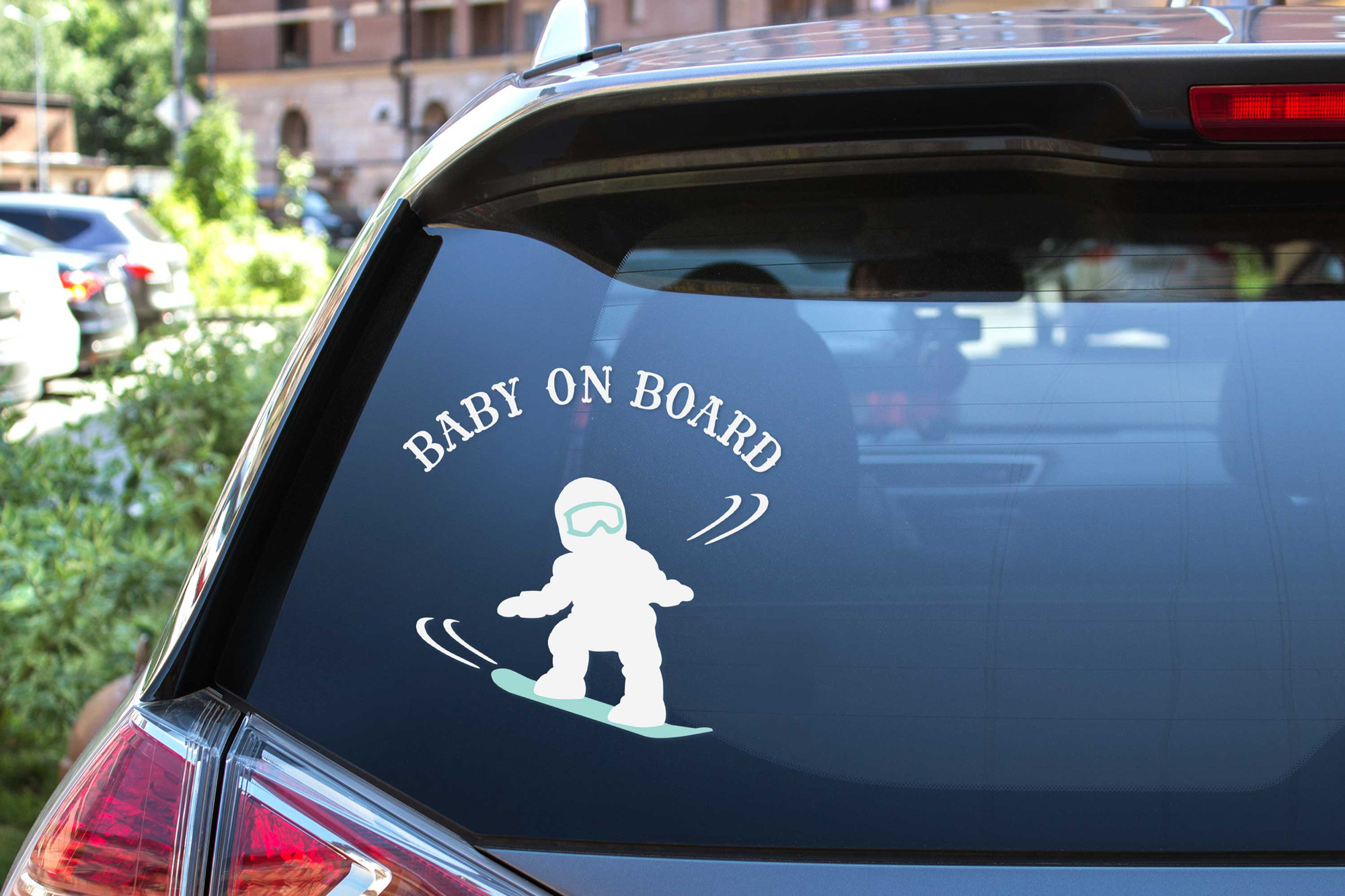 Download Baby on Board - Snowboarding Boy SVG Car Decal