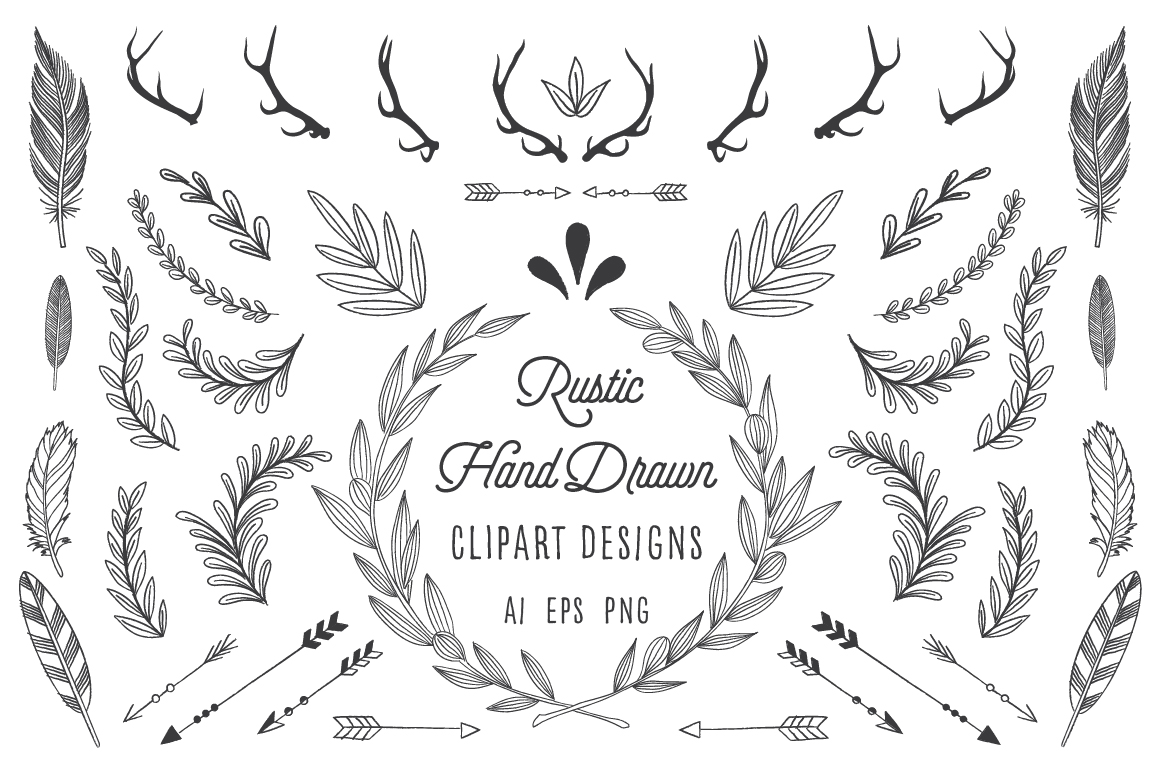Rustic Wreath, Feather & Arrow Set