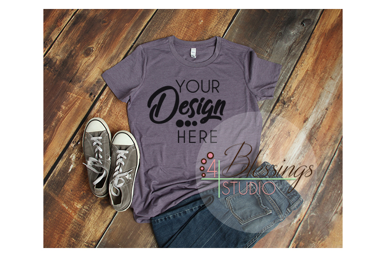 Download Bella Canvas Mockup 6004 Women TShirt Mockup Heather Purple