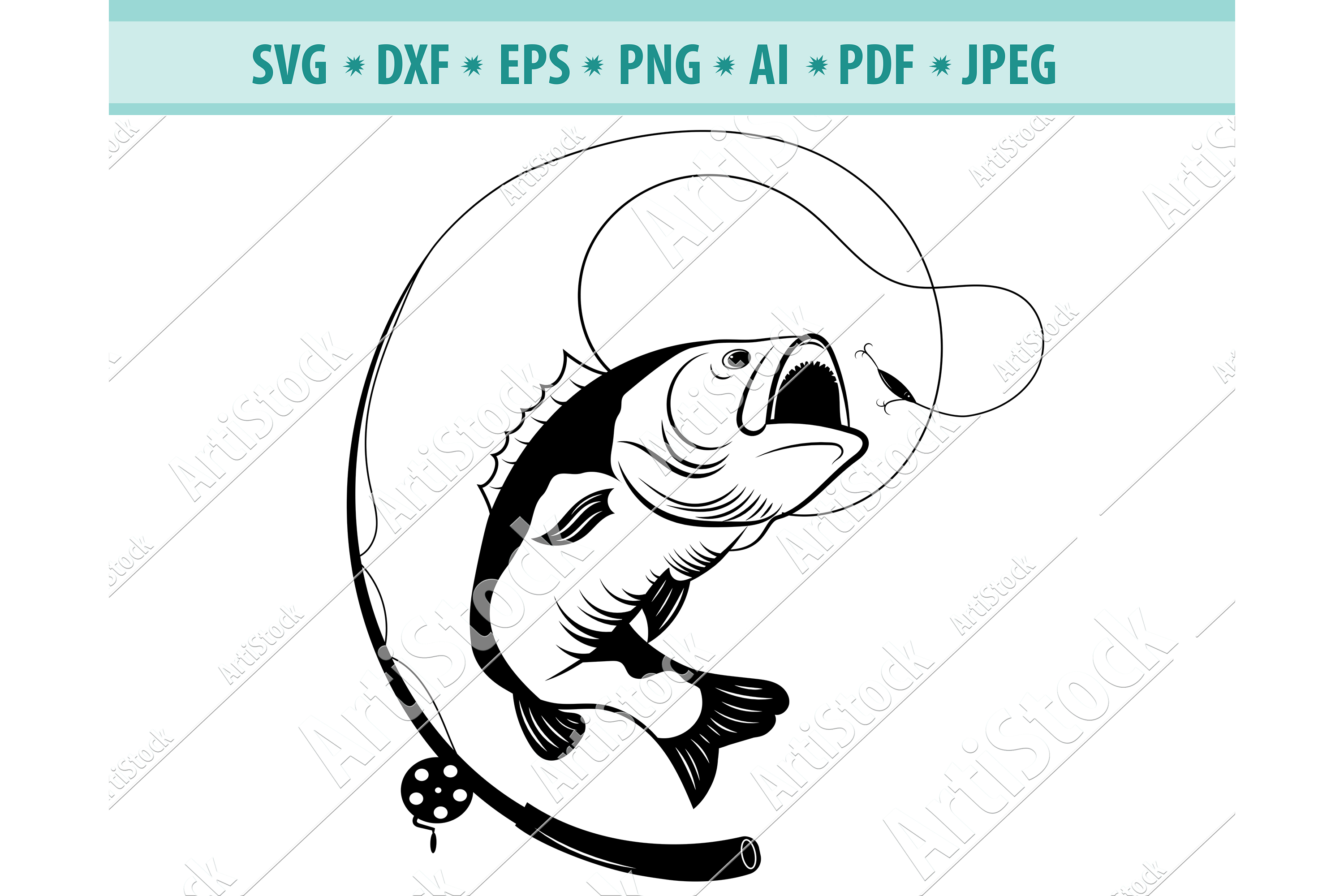 Download Bass Fishing Svg, Fishing Svg, Fishing Hooks Png, Dxf, Eps