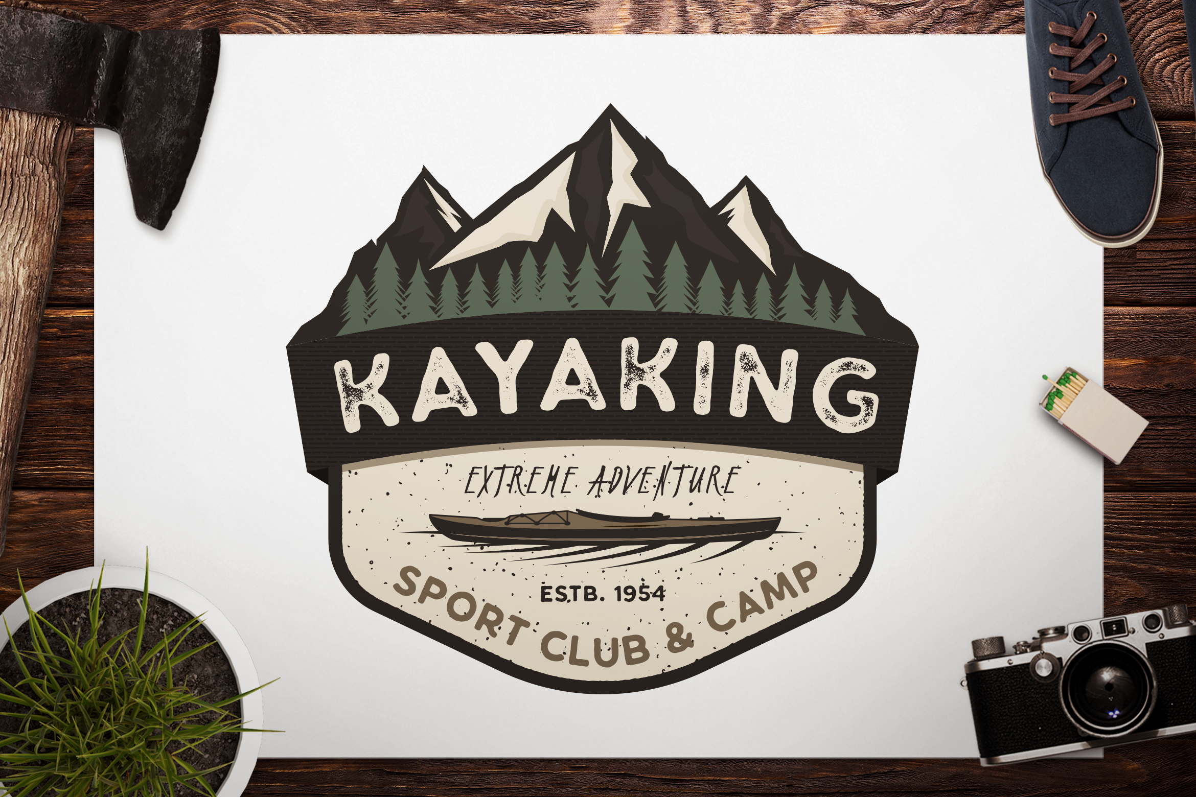 Download Kayak SVG Cut File, Adventure Digital, Mountain Camp Cut file, Wanderlust, Vector logo, Cricut ...