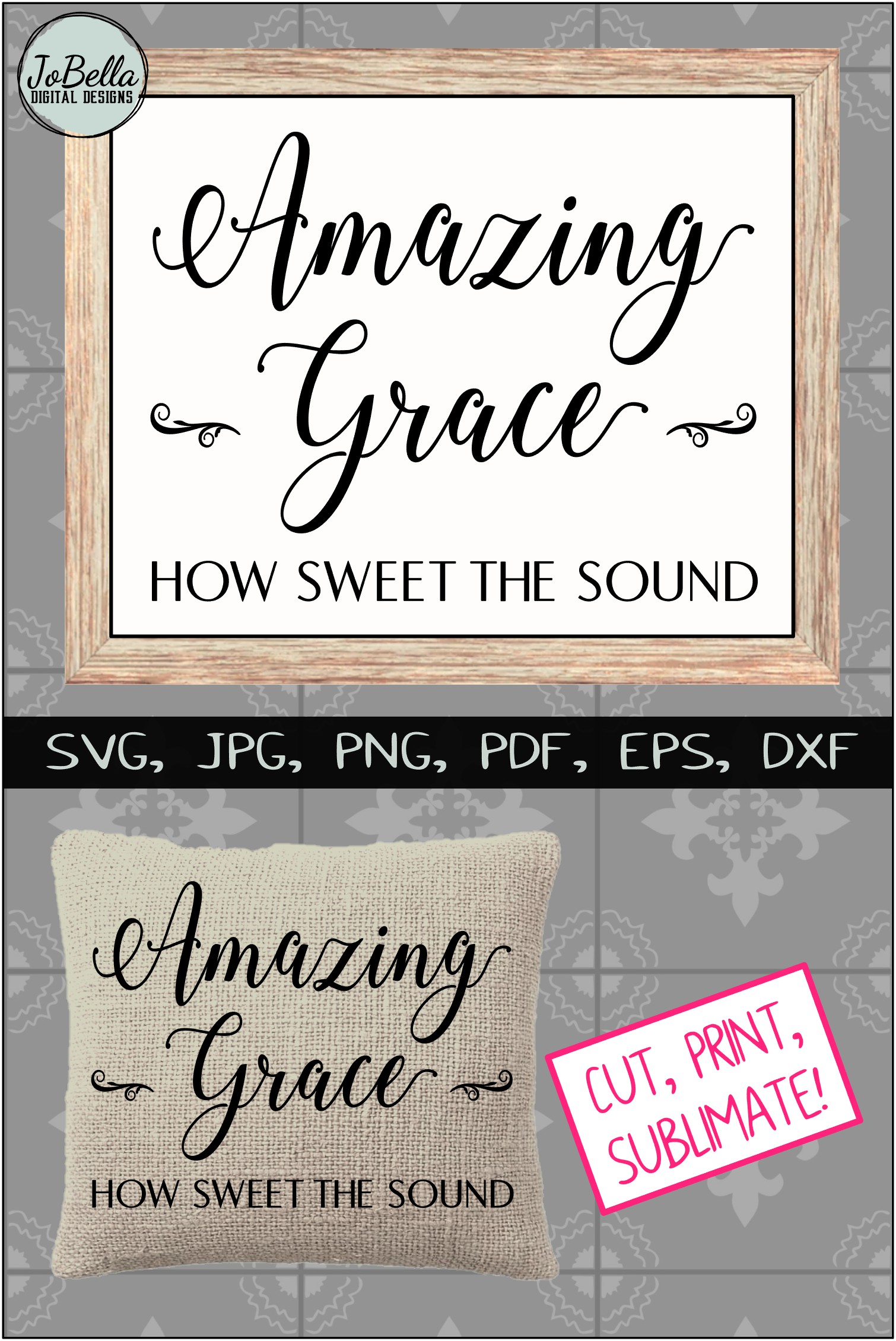 Download Amazing Grace SVG, Sublimation & Printable Christian Design