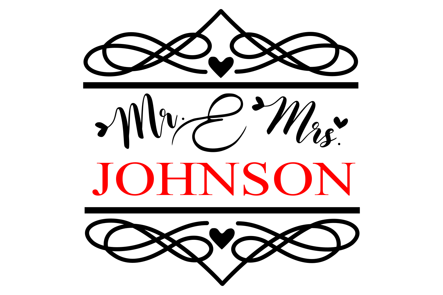Download Mr. & Mrs. Split Monogram Frame SVG (98468) | SVGs | Design Bundles