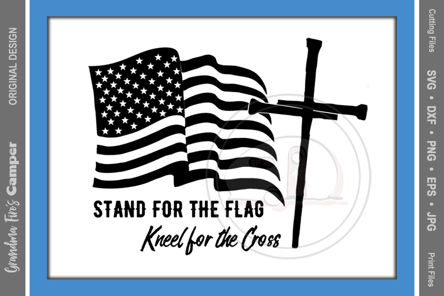 Download American Flag Cross SVG, Stand for the Flag, Kneel for the ...