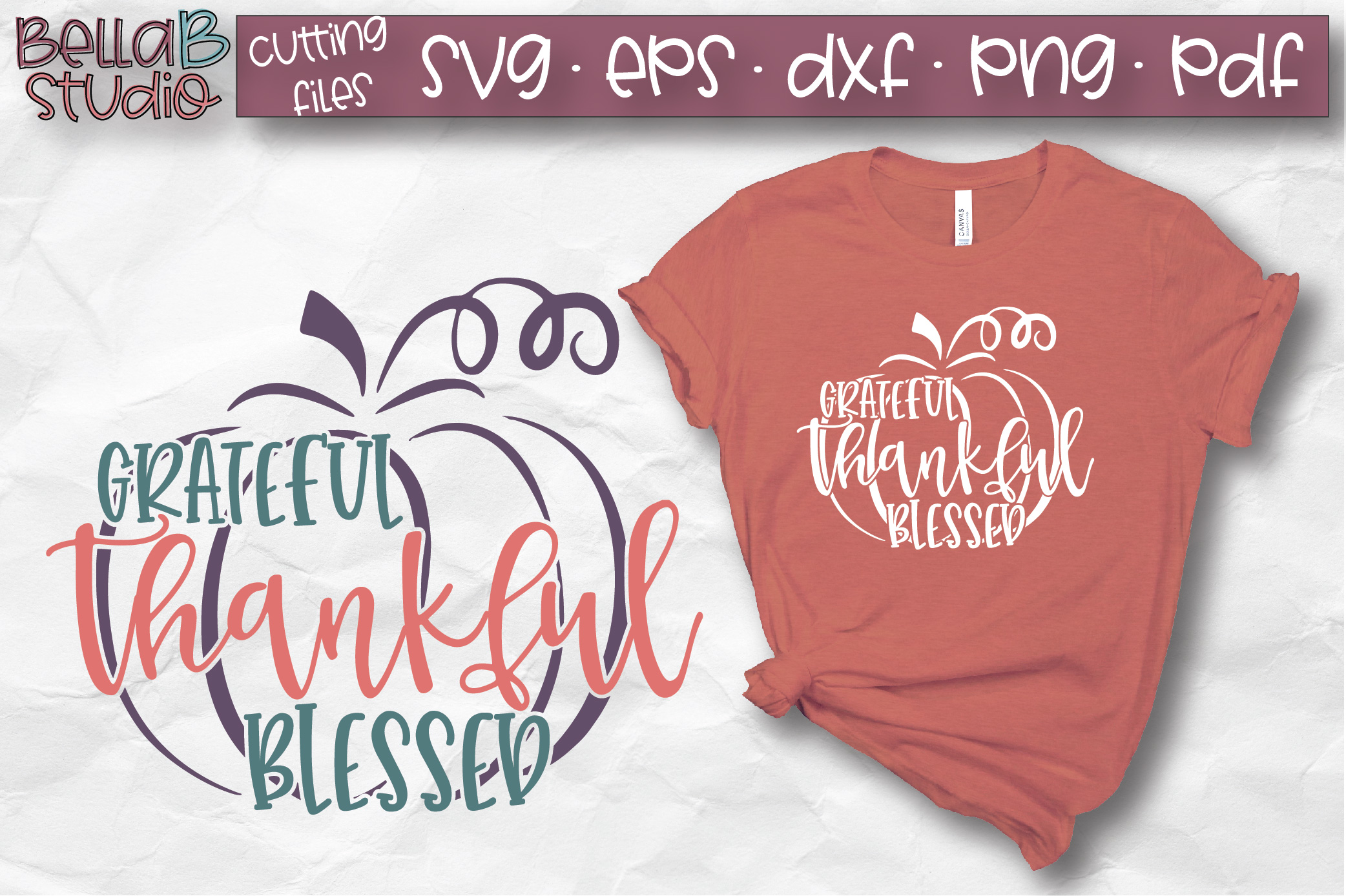 Grateful Thankful Blessed SVG, Pumpkin SVG, Fall, Autumn SVG
