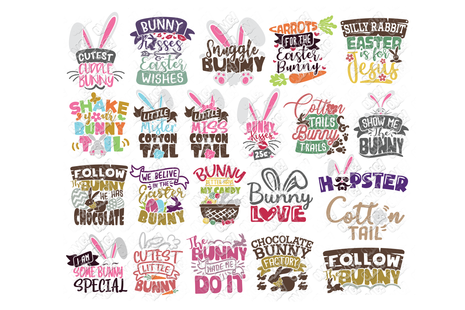 Easter Bunny Quotes SVG in SVG, DXF, PNG, EPS, JPEG (221221) | Cut