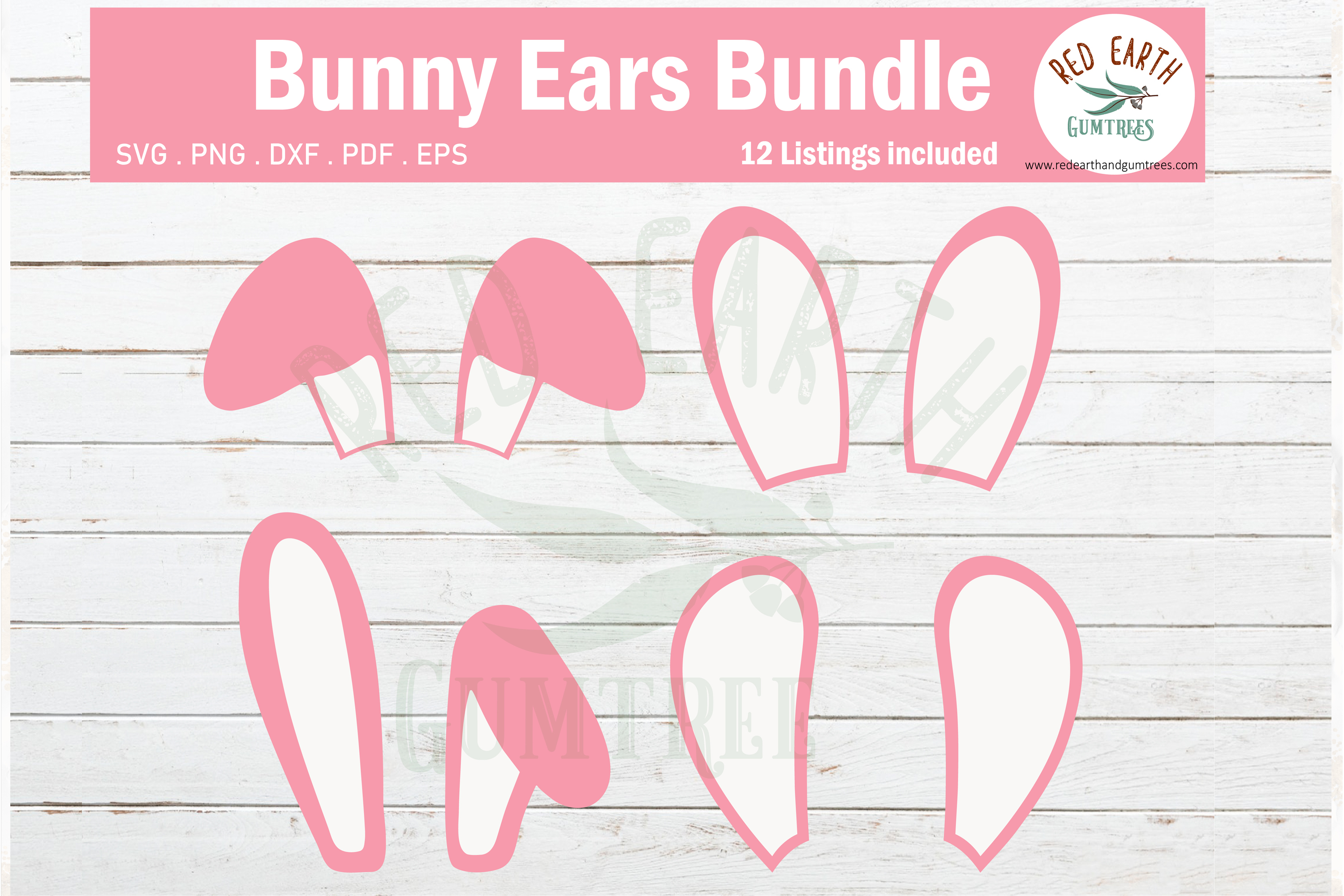Easter Bunny ears Bundle SVG, Rabbit ears with Bow SVG