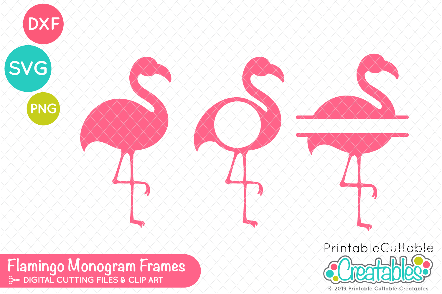 Download Flamingo Monogram Frame SVG Set