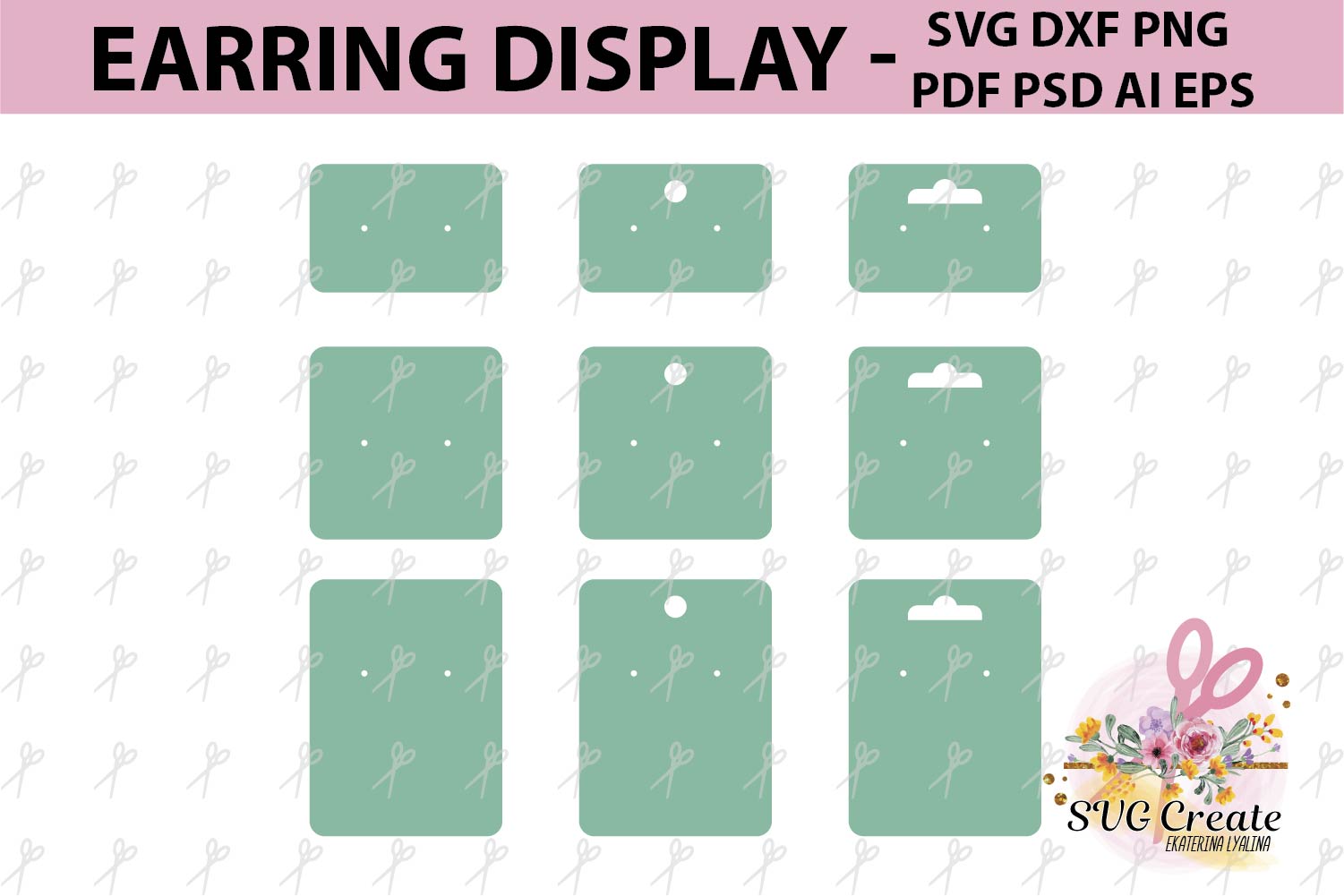 Earring cards svg, earring display svg, earring display pdf (121170
