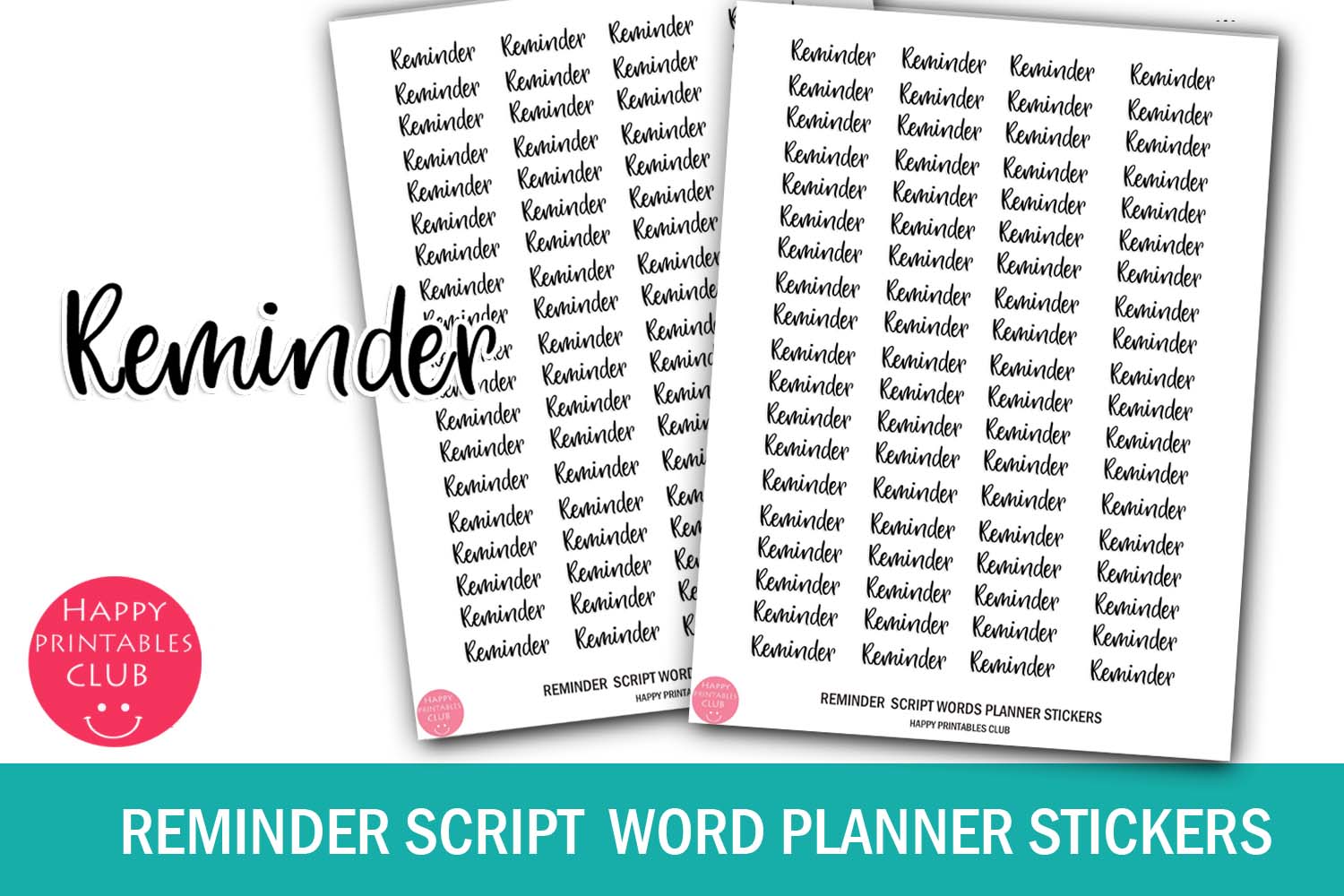 Reminder Script Words Planner StickersReminder Stickers