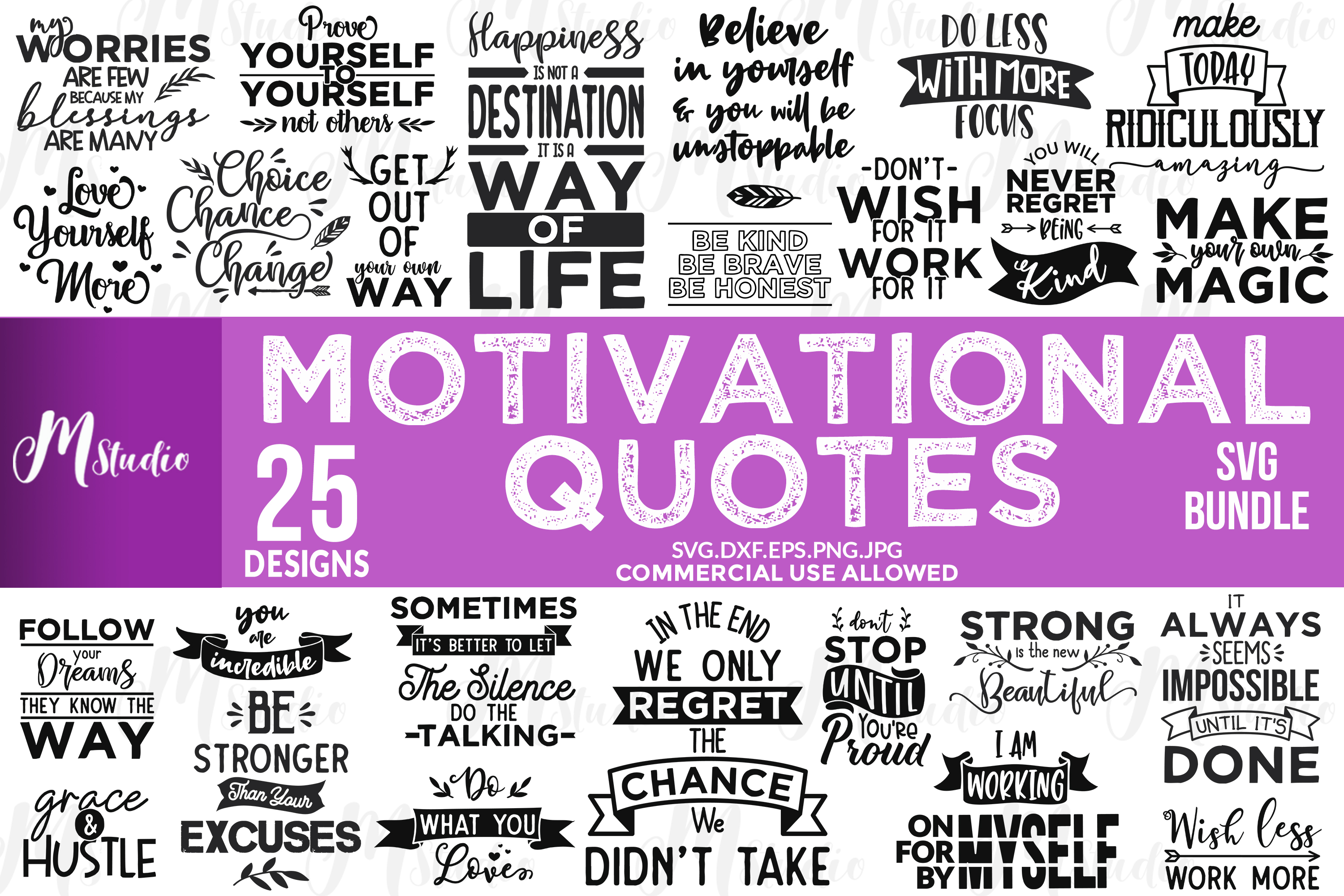 Download Motivational Quotes SVG BUNDLE.