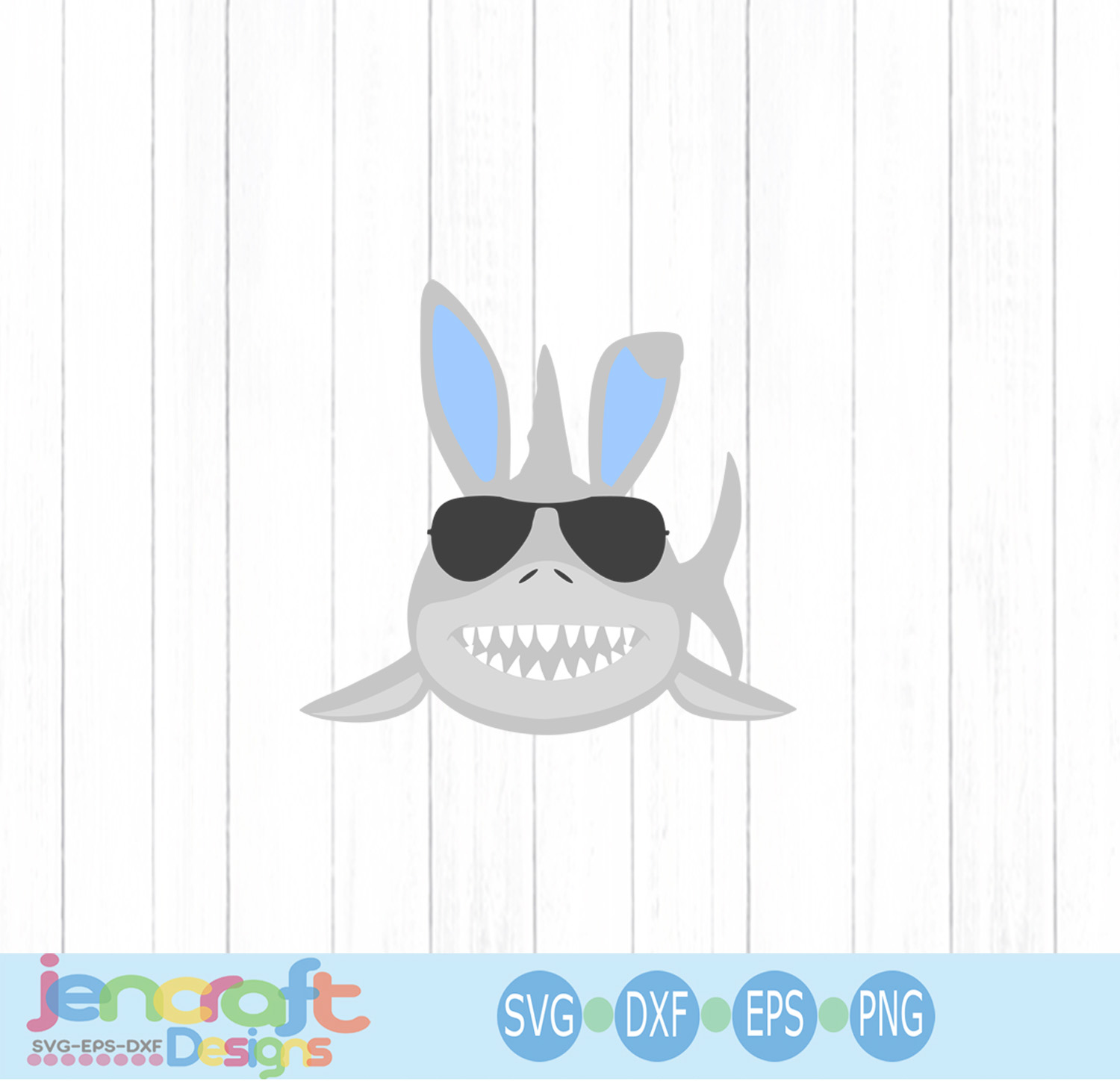 Download Bunny Shark Svg, Sunglasses Easter svg, eps, dxf, png