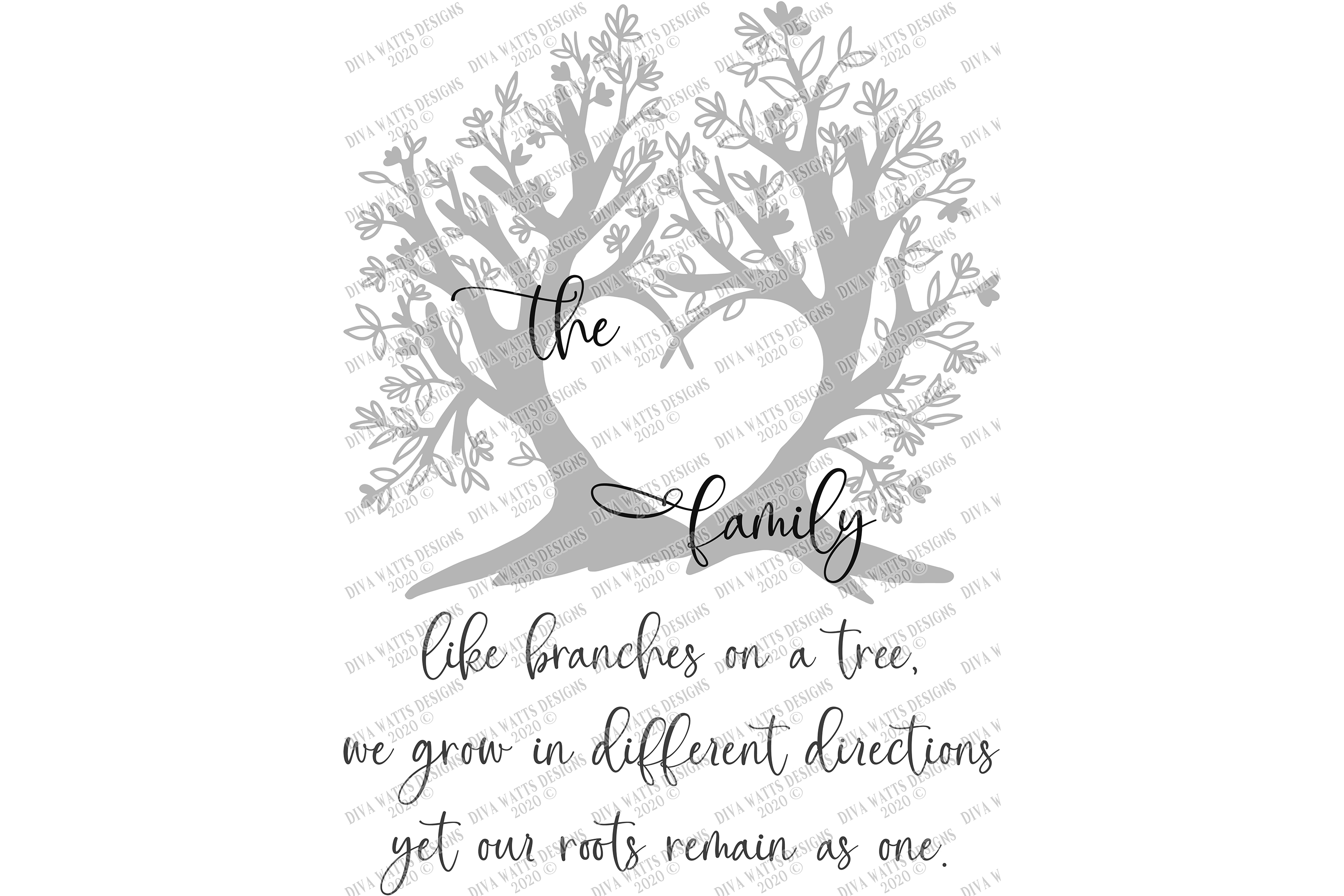 Like Branches On A Tree - Family Last Name Sign - SVG PNG