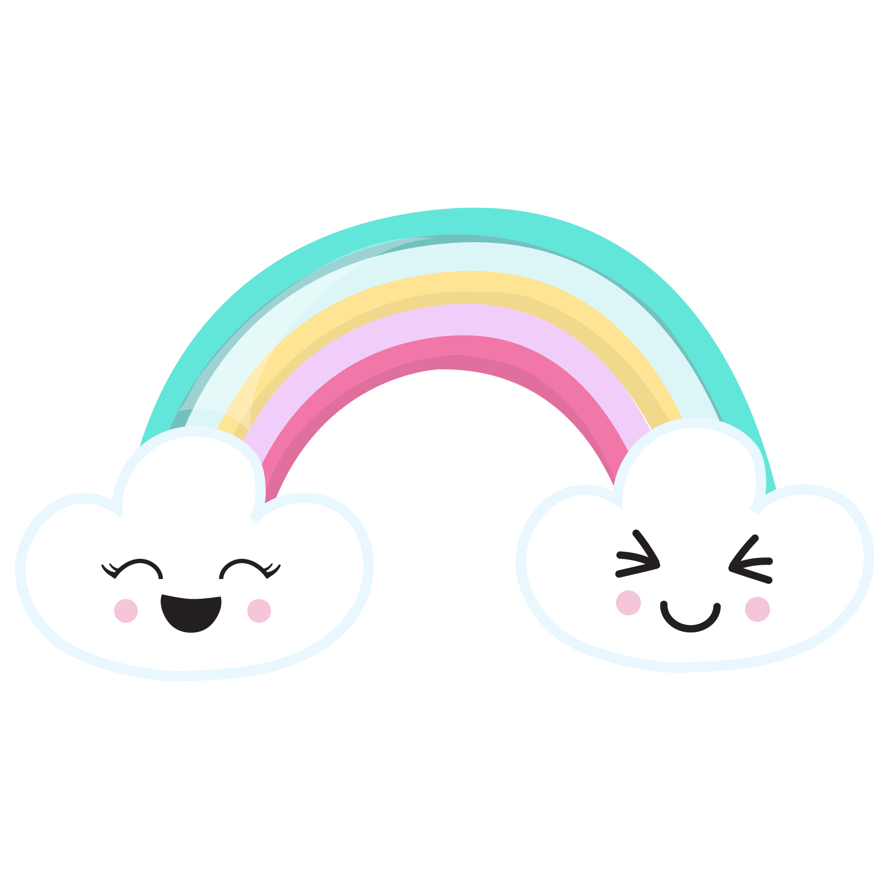 Rainbow Svg, Eps, Dxf, Png Rainbow Cut File Rainbow And Clouds Svg