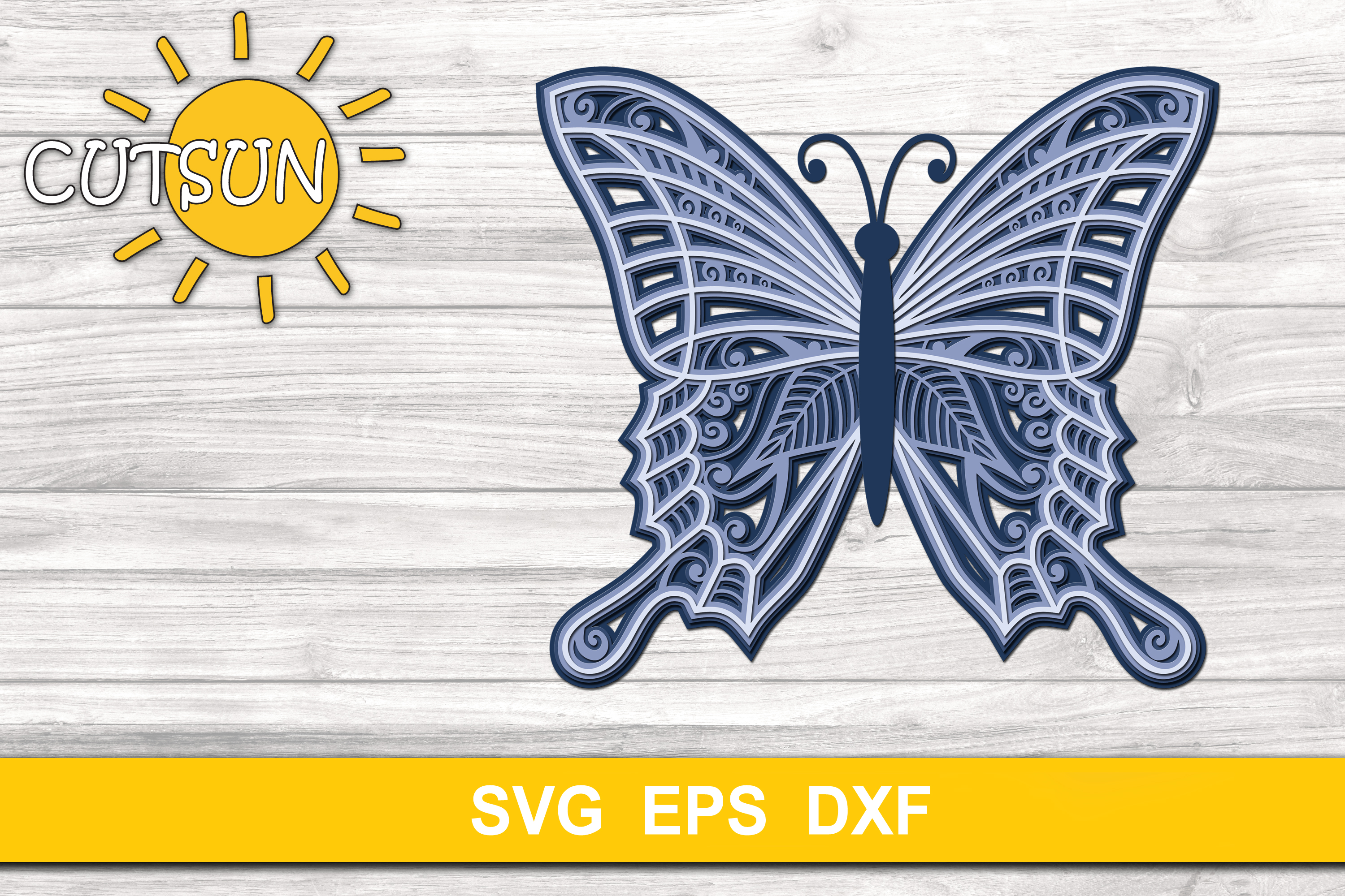 Download 3D Layered Mandala Butterfly cut file five layers (533626 ...