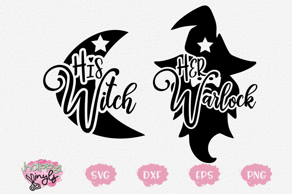 Download His Witch Her Warlock Couple Designs - A Halloween SVG ...