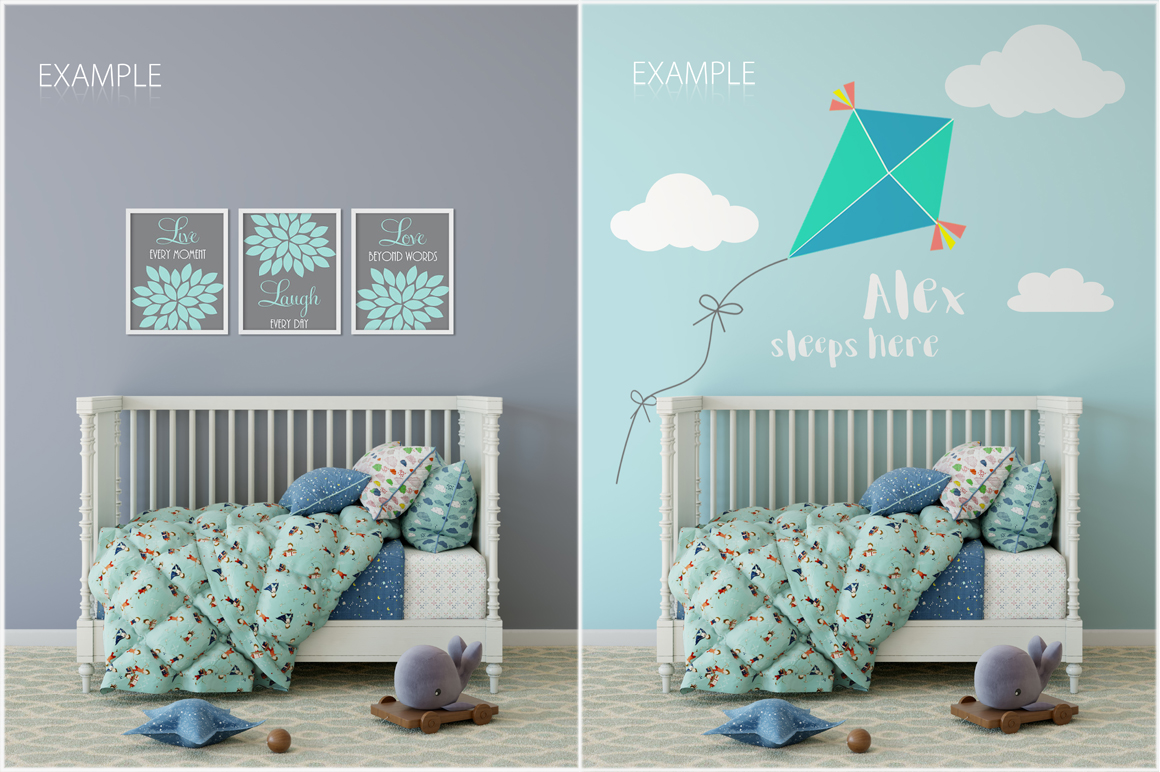 Kids Wall &amp; Frames Mockup BUNDLE